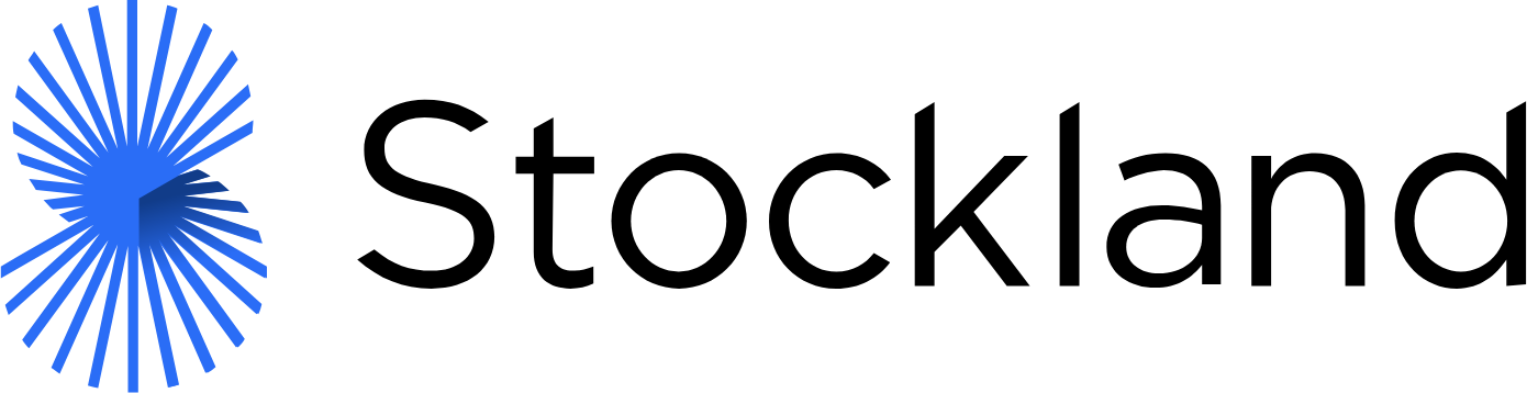 StockX logo with blue background and black text.