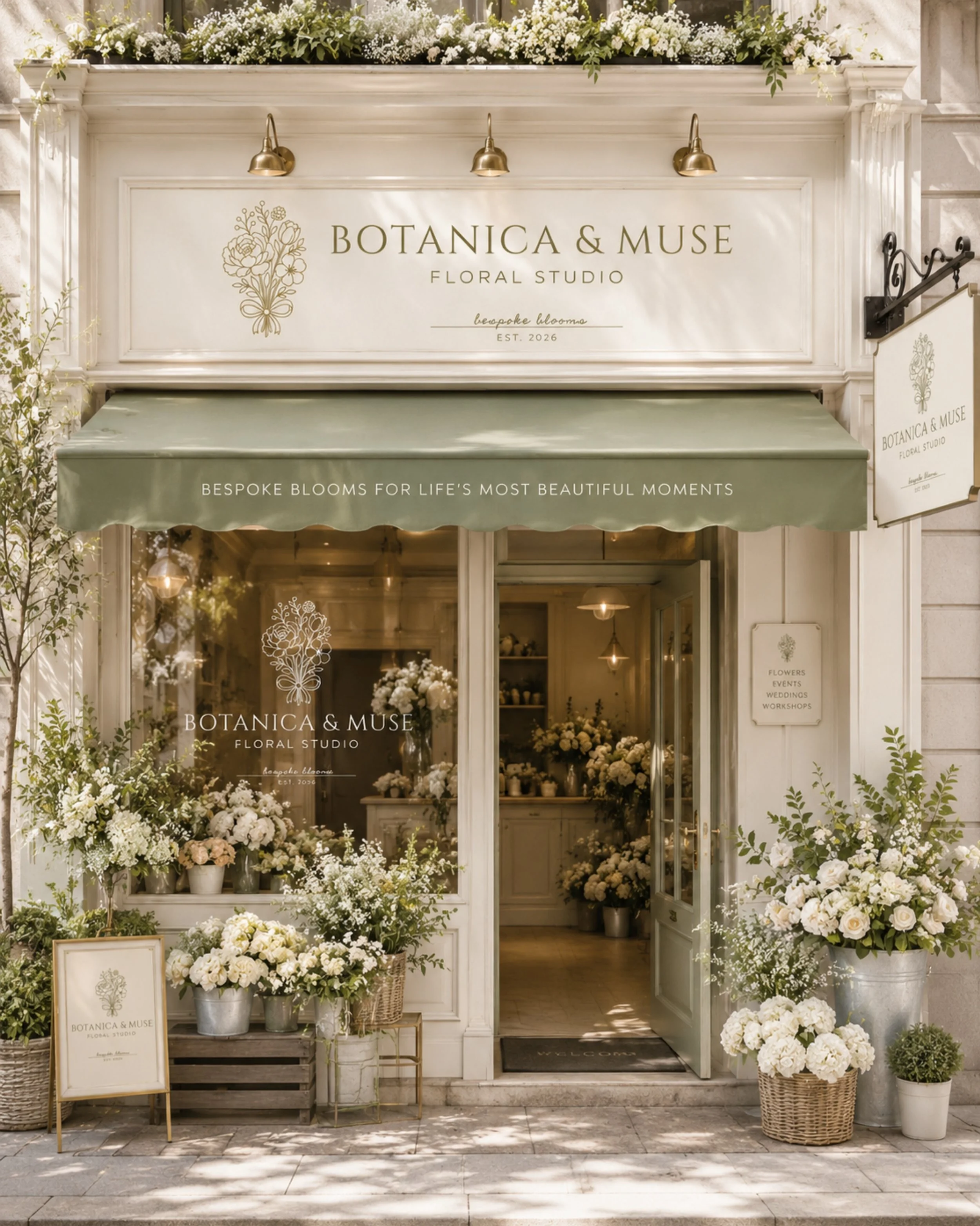 A brand is never just a logo, it&rsquo;s the feeling people remember.

For Botanica &amp; Muse, I wanted the identity to feel soft, romantic and quietly luxurious. A floral studio with textured packaging, delicate botanical details, muted greens, cre