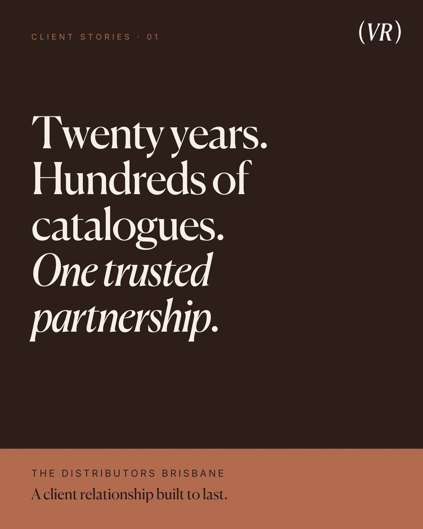 My career has always been built on contracts, retainers and word of mouth. No big sales strategy, just strong work, trusted relationships and clients recommending me to others.

The Distributors Brisbane has been one of the most significant of those 