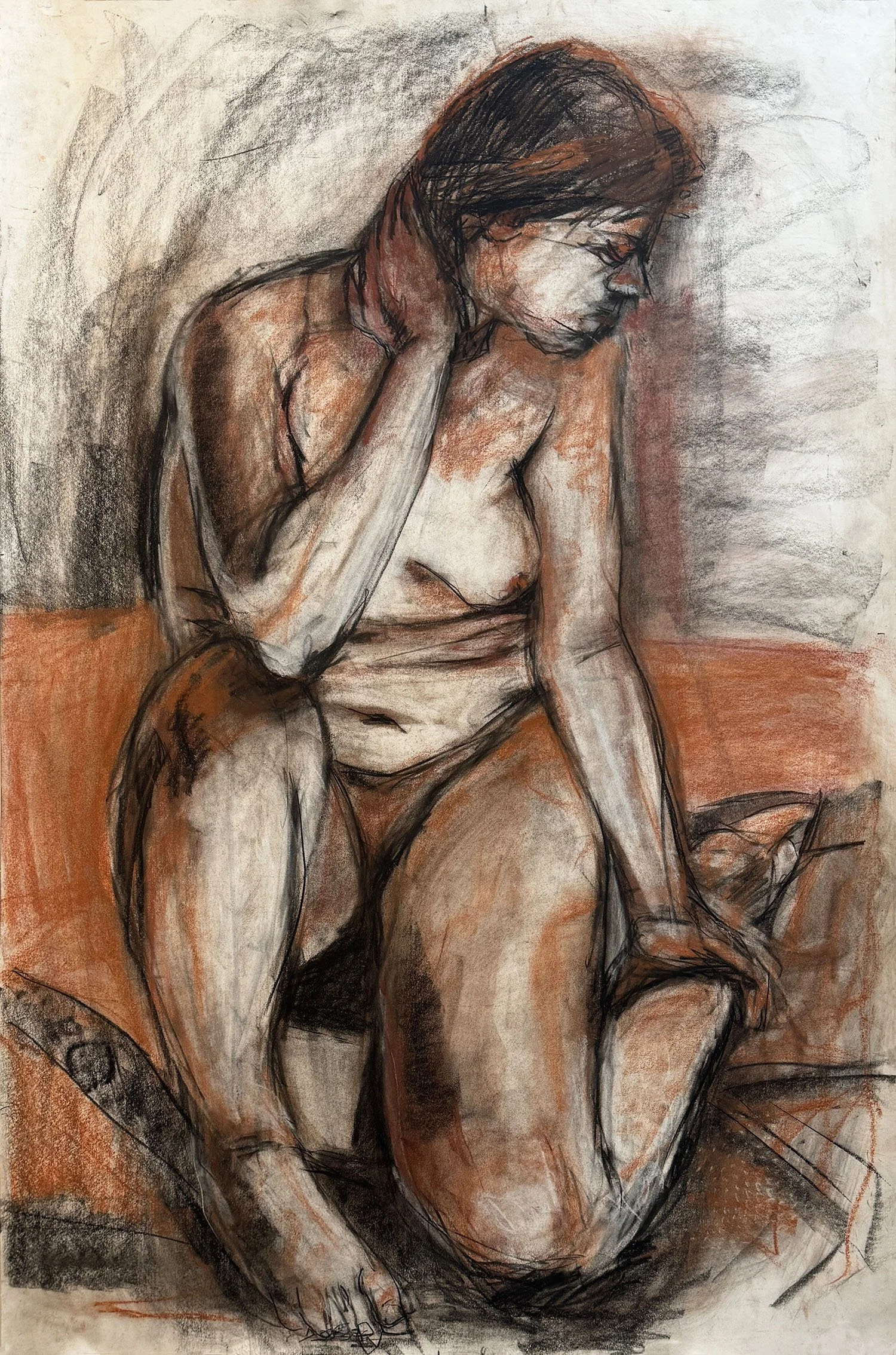 Untitiled, conte crayon on paper, 2023  (available)
