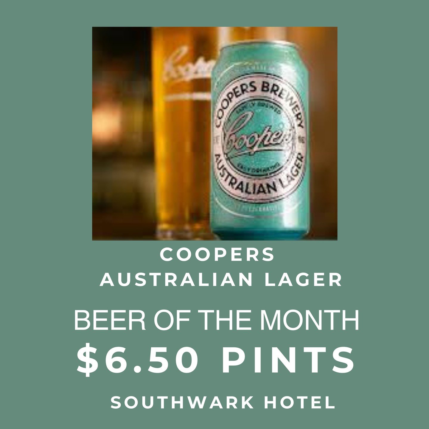 #southwarkhotel #southwarkpub #coopers #australianlager #beerofthemonth #beer #pubs #adelaidepubs #publife #familyrun #supportyourlocal