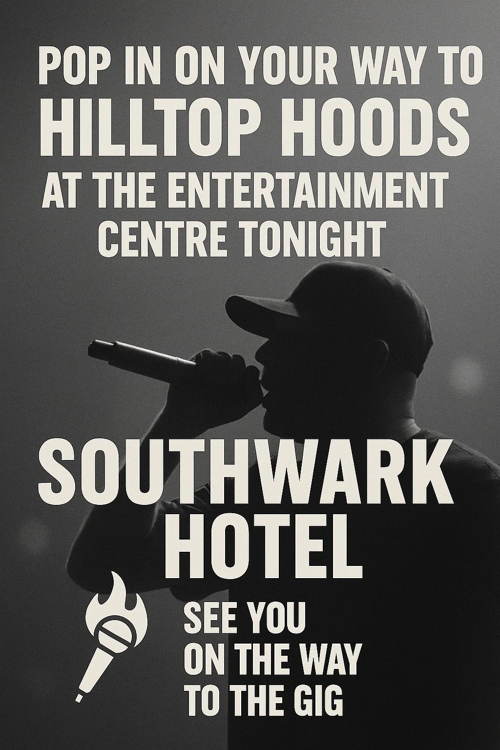 Heading to the Entertainment Centre for Hilltop Hoods tonight?
Swing by Southwark Hotel on your way through and kick off the night right. Cold drinks, good vibes, and the perfect pre‑show stop before the beats drop.

See you on the way to the gig 🎤?