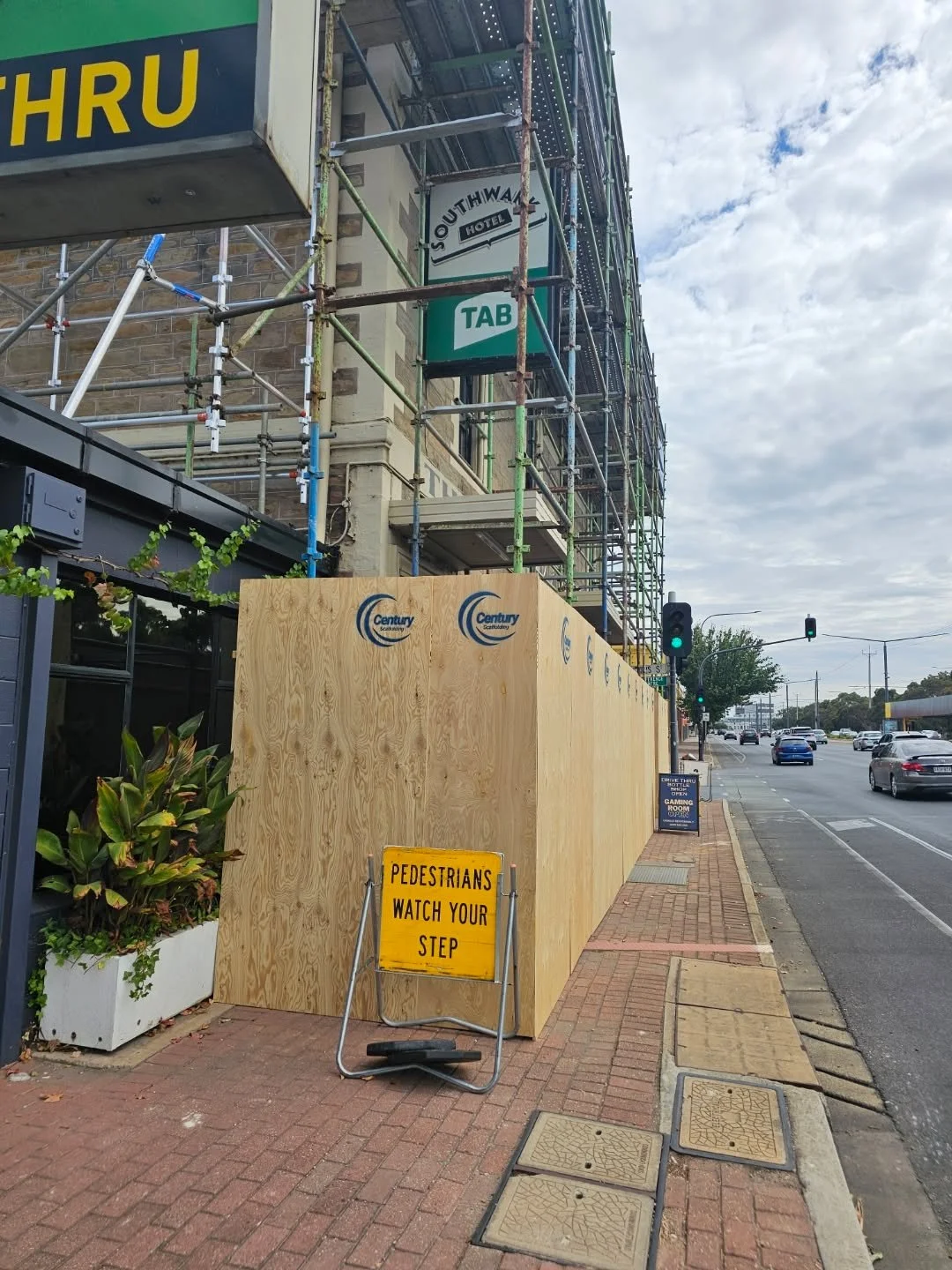 Business as usual at the Southwark! 

You might&rsquo;ve spotted the scaffolding going up around the building. We&rsquo;re getting a brand‑new roof. 

While the team gives the exterior some much‑needed love, the pub, drive‑thru and all your favourite