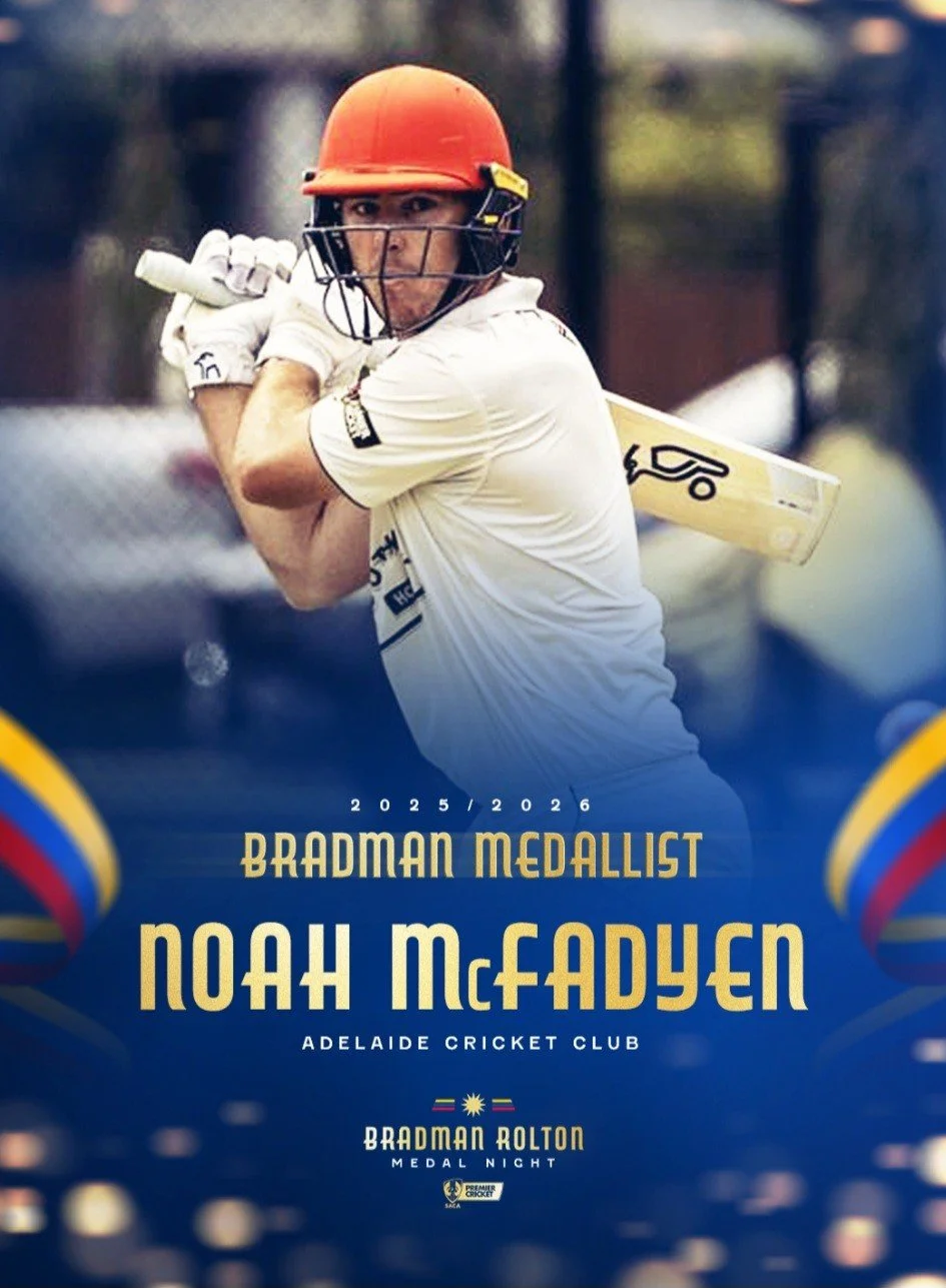 🏏As proud sponsors of the Adelaide Cricket Club we are so pleased to congratulate  Noah McFadyen on his outstanding achievement in winning the Bradman Medal for two consecutive years 🥇🥇