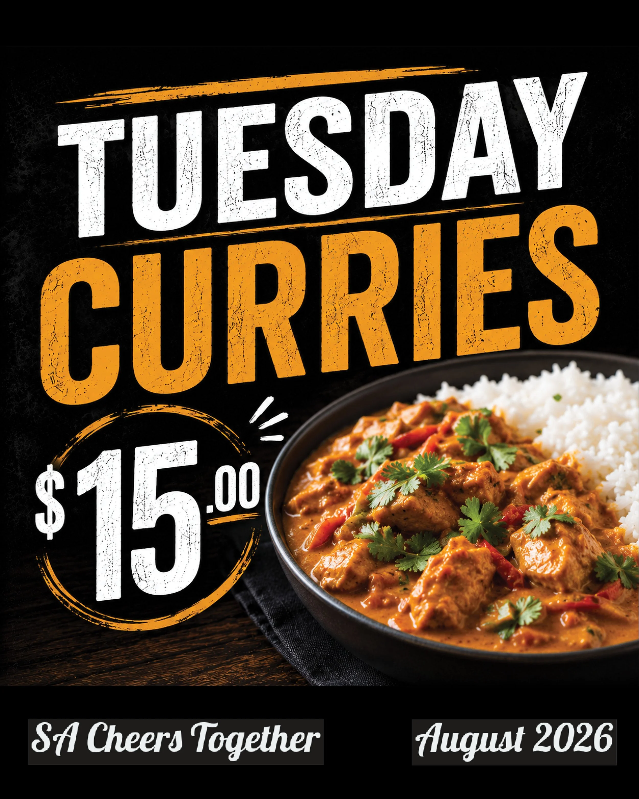 Tuesday Curries $15.00