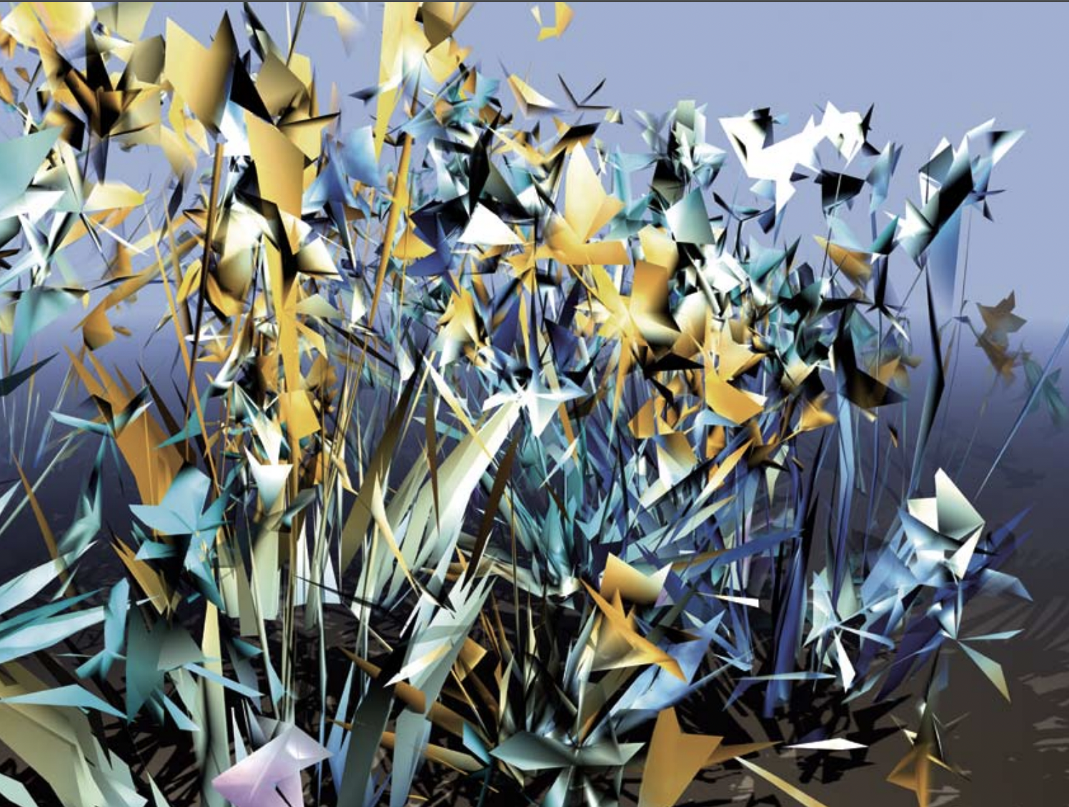 Origami Flowers Frame 89, 2005 / Image © Charles Csuri