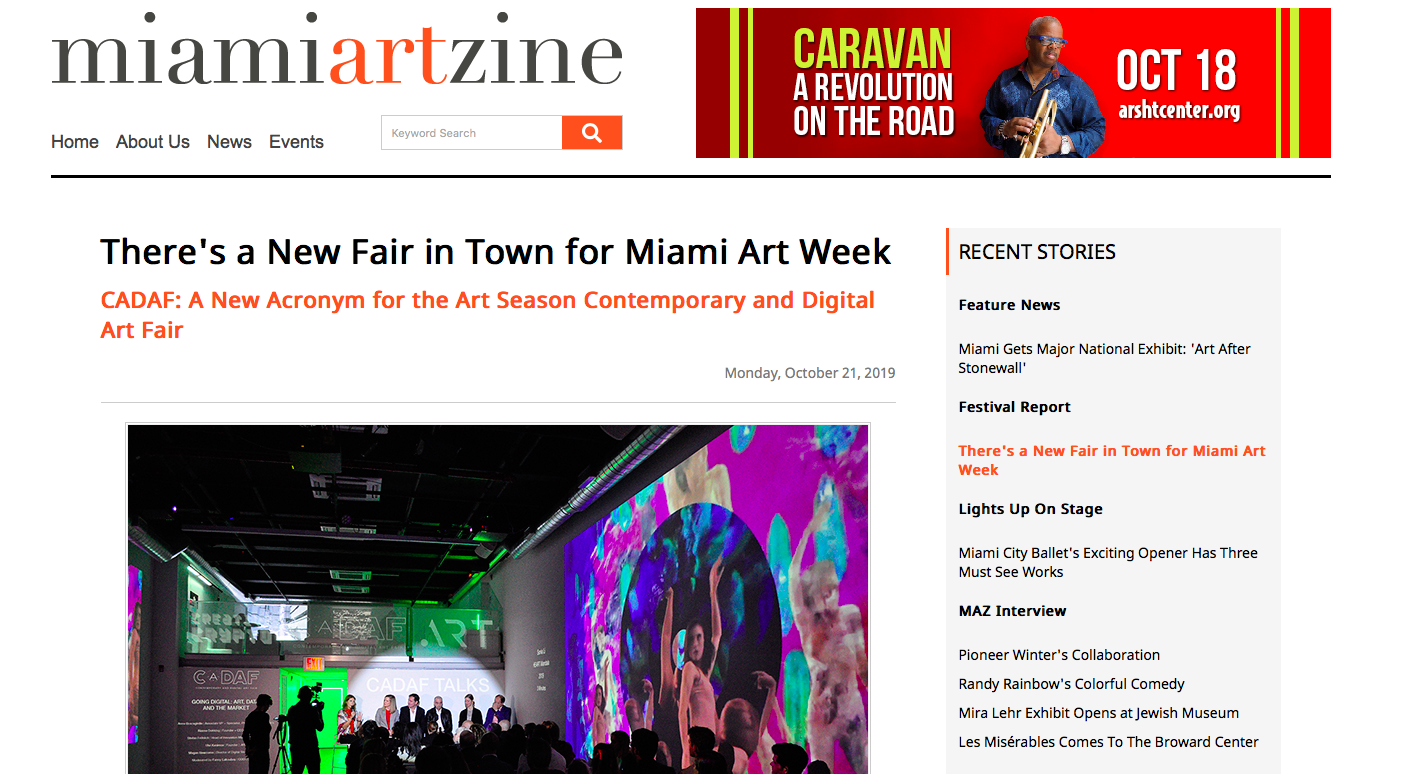 miamiartzine | There's a New Fair in Town for Miami Art Week CADAF: A New Acronym for the Art Season Contemporary and Digital Art Fair
