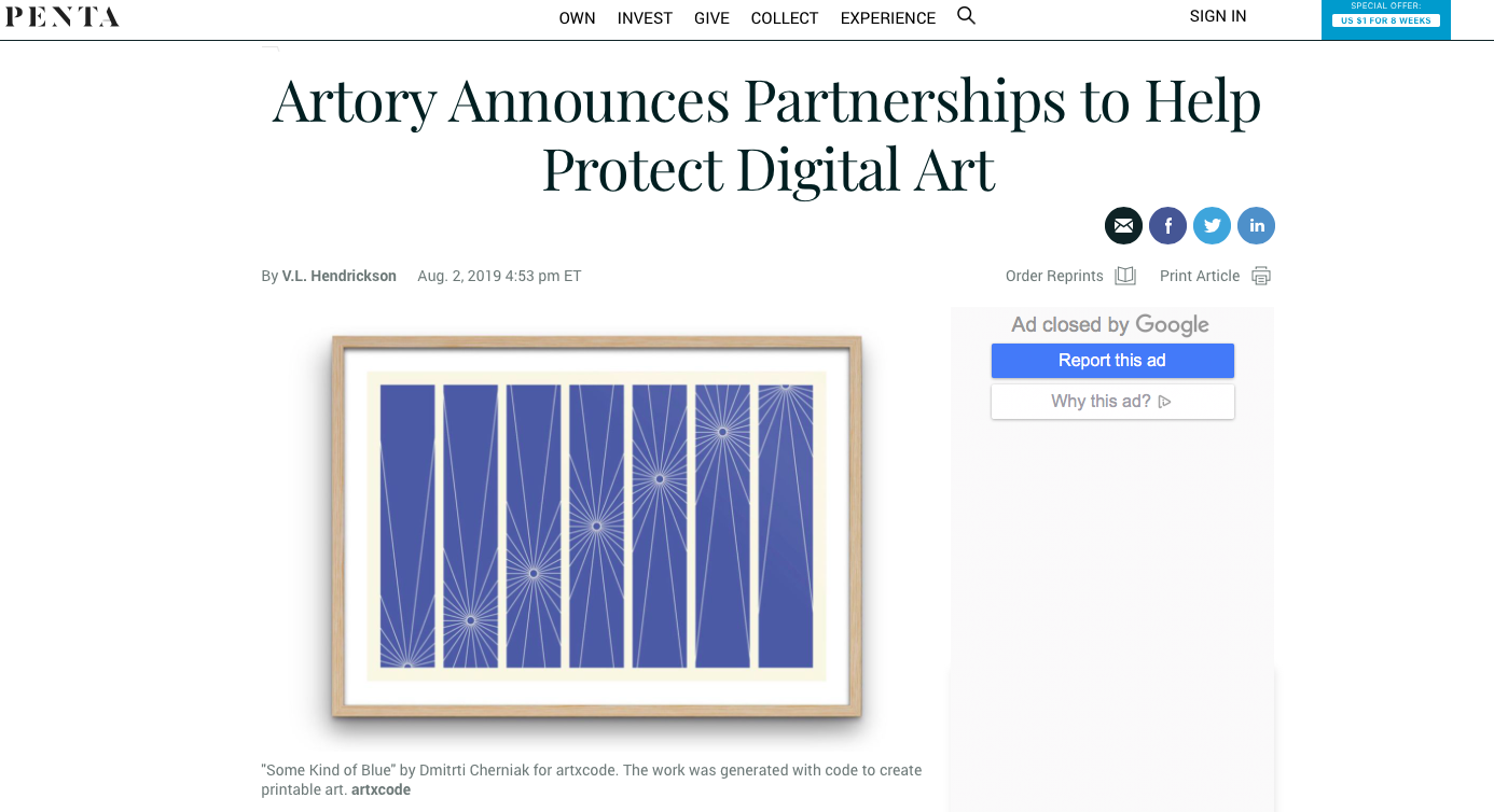 Artory Announces Partnerships to Help Protect Digital Art