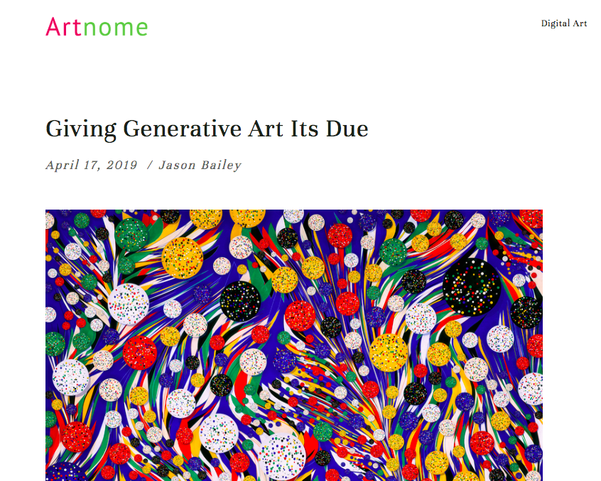 GIVING GENERATIVE ART ITS DUE