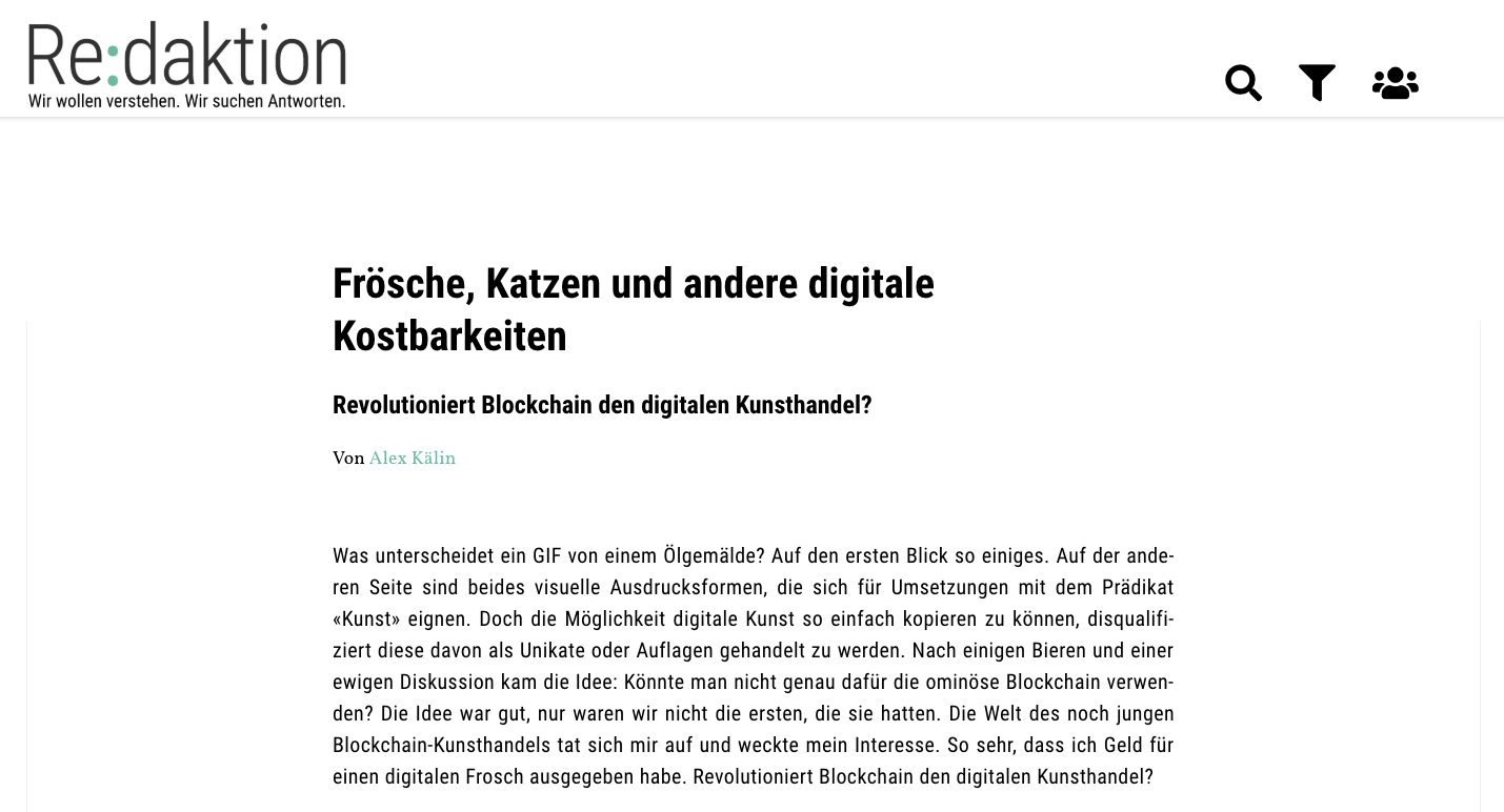 FRÖSCHE, KATZEN UND ANDERE DIGITALE KOSTBARKEITEN