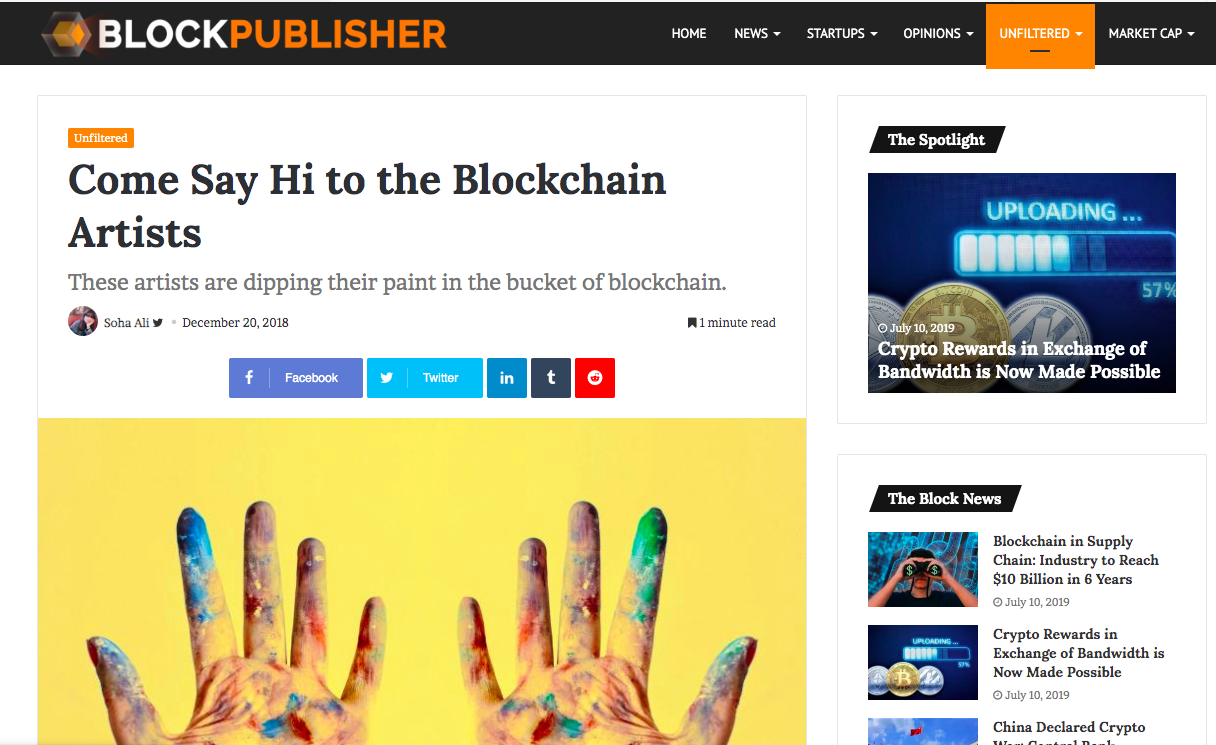 COME SAY HI TO THE BLOCKCHAIN ARTISTS