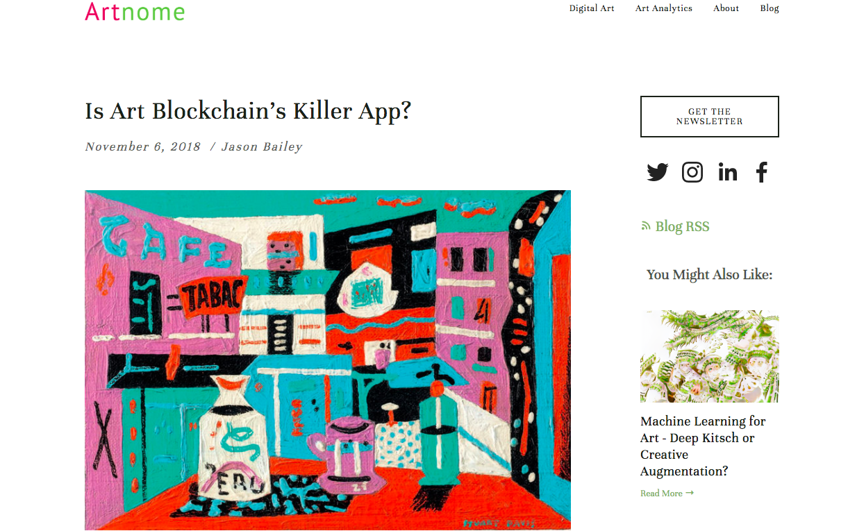 ARTNOME | IS ART BLOCKCHAIN’S KILLER APP?