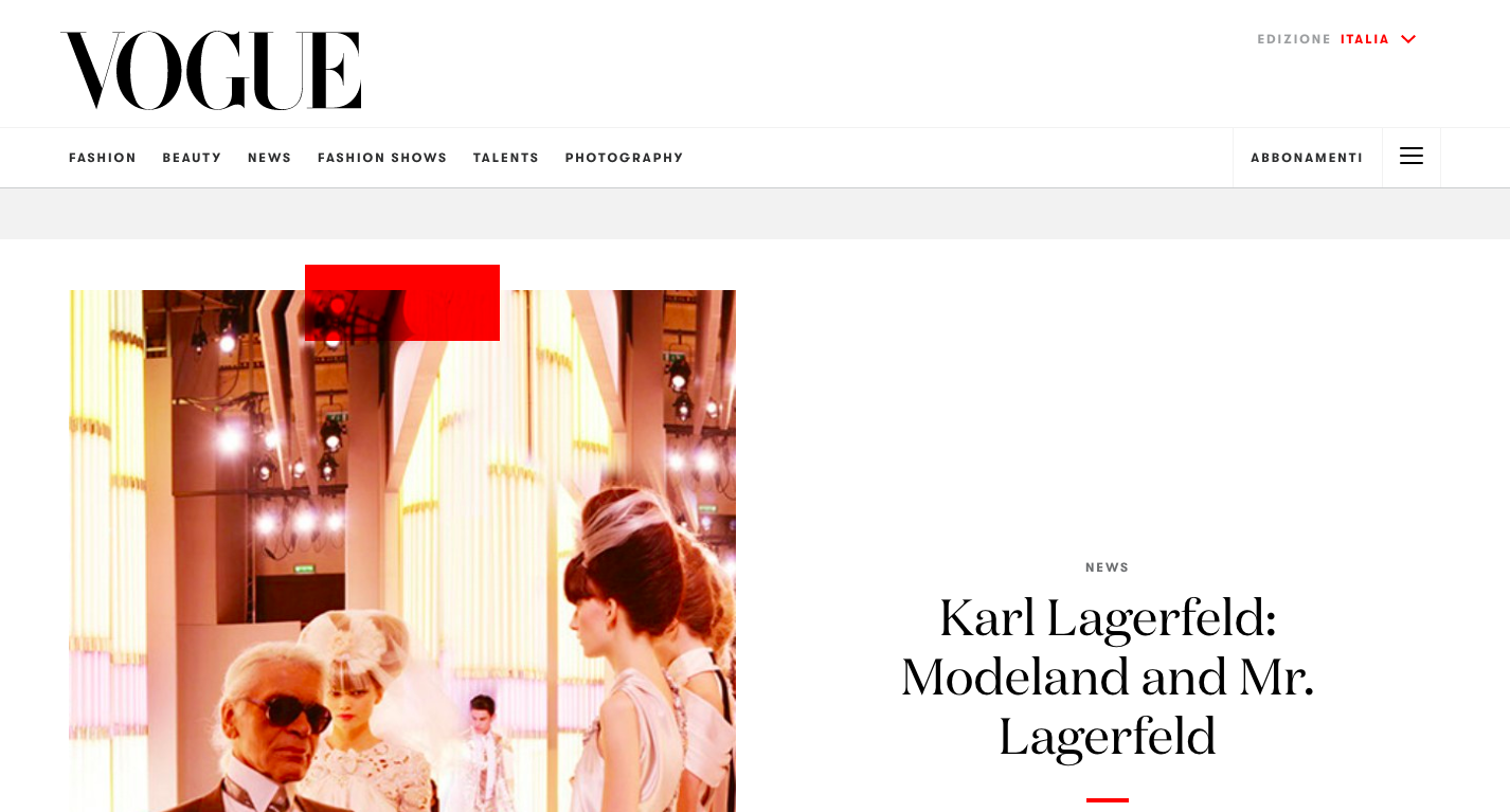 VOGUE ITALIA | KARL LAGERFELD: MODELAND AND MR. LAGERFELD