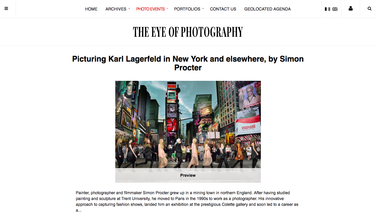 THE EYE OF PHOTOGRAPHY | PICTURING KARL LAGERFELD IN NEW YORK AND ELSEWHERE, BY SIMON PROCTER