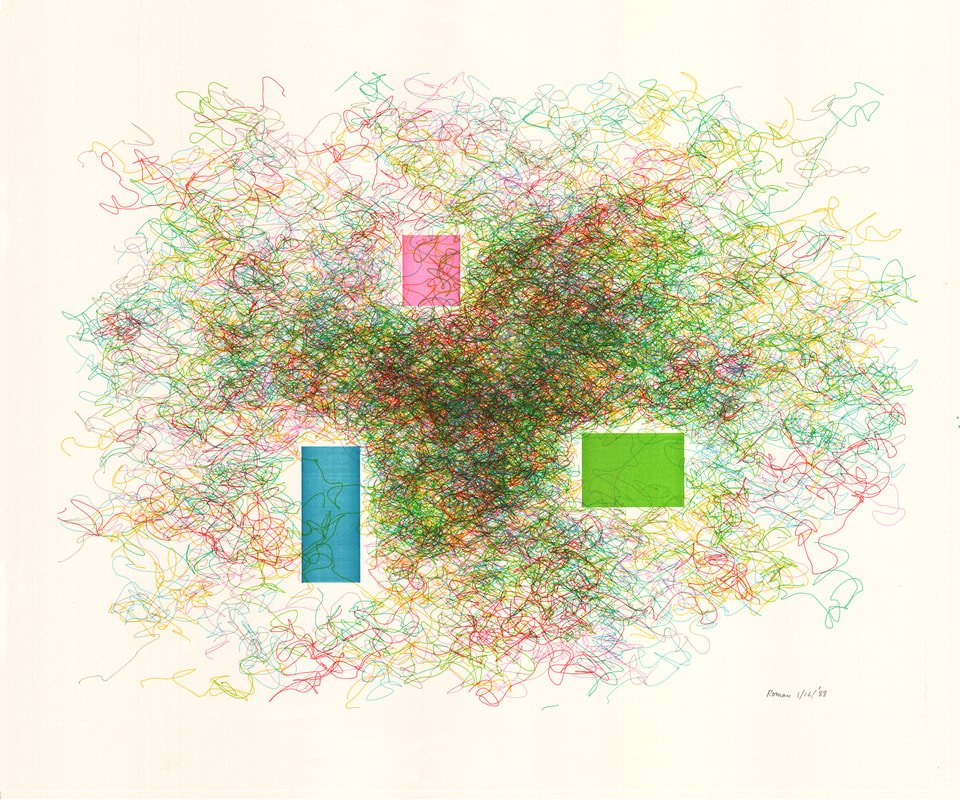 Untitled (AAG.D03), 1988, pen and ink plotter drawing, 24 x 22 1/34 in. 