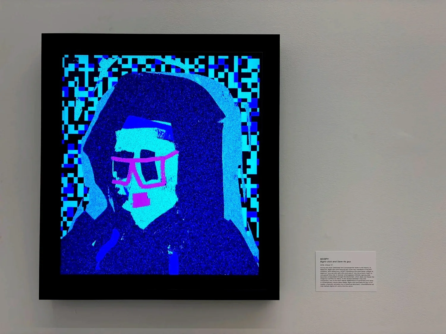 XCOPY, Right-click and Save As guy, 2018, exhibited in New York