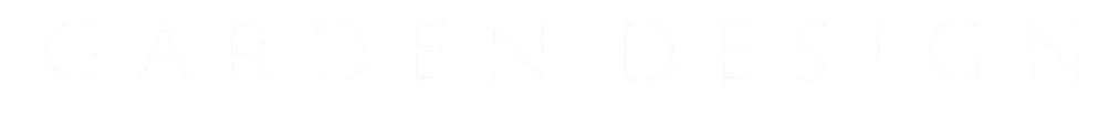 The text 'GARDEN DESIGN' in white uppercase letters on a black background linked to Brighton Garden Design