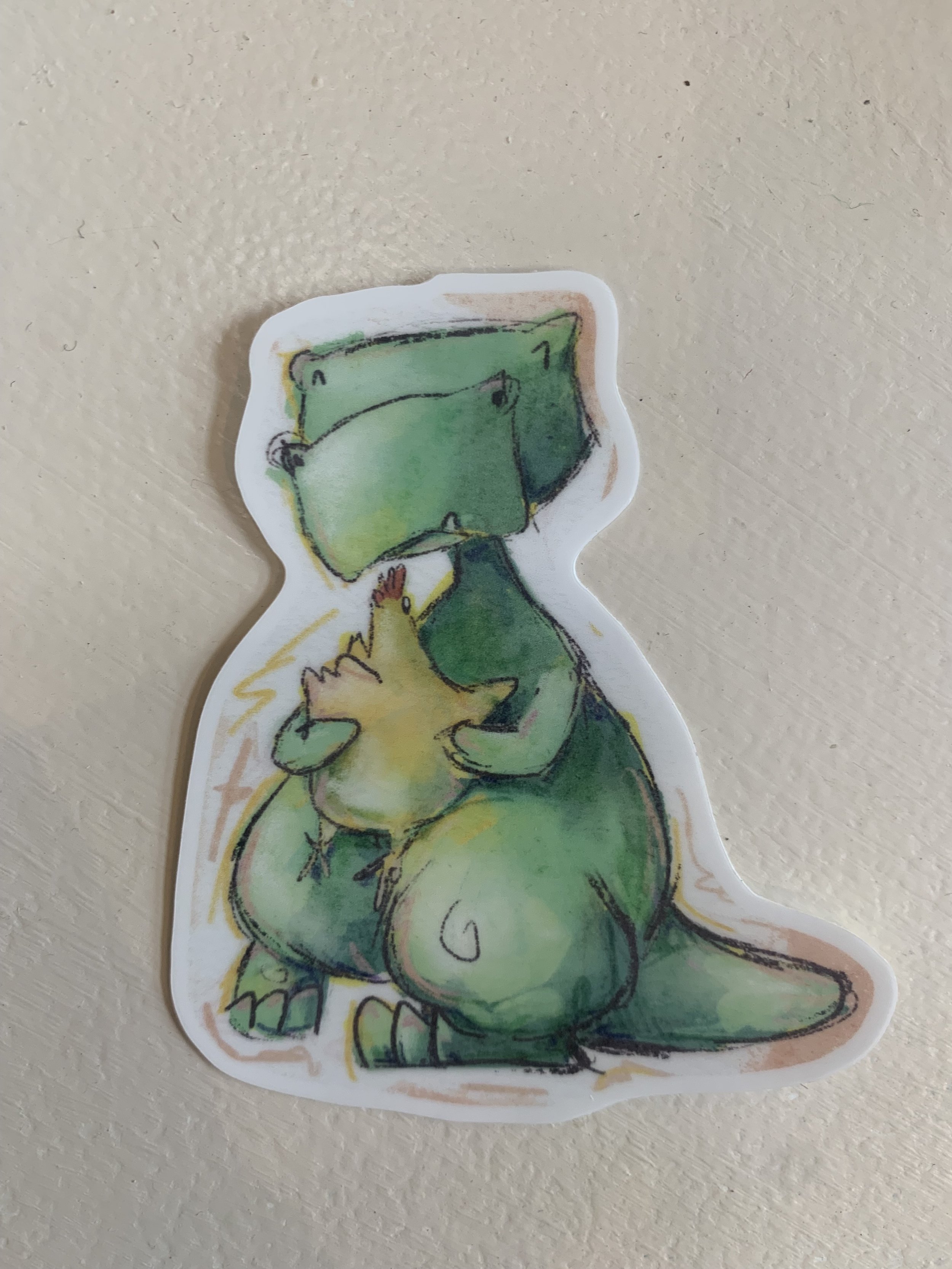 Dino & Chicken Sticker