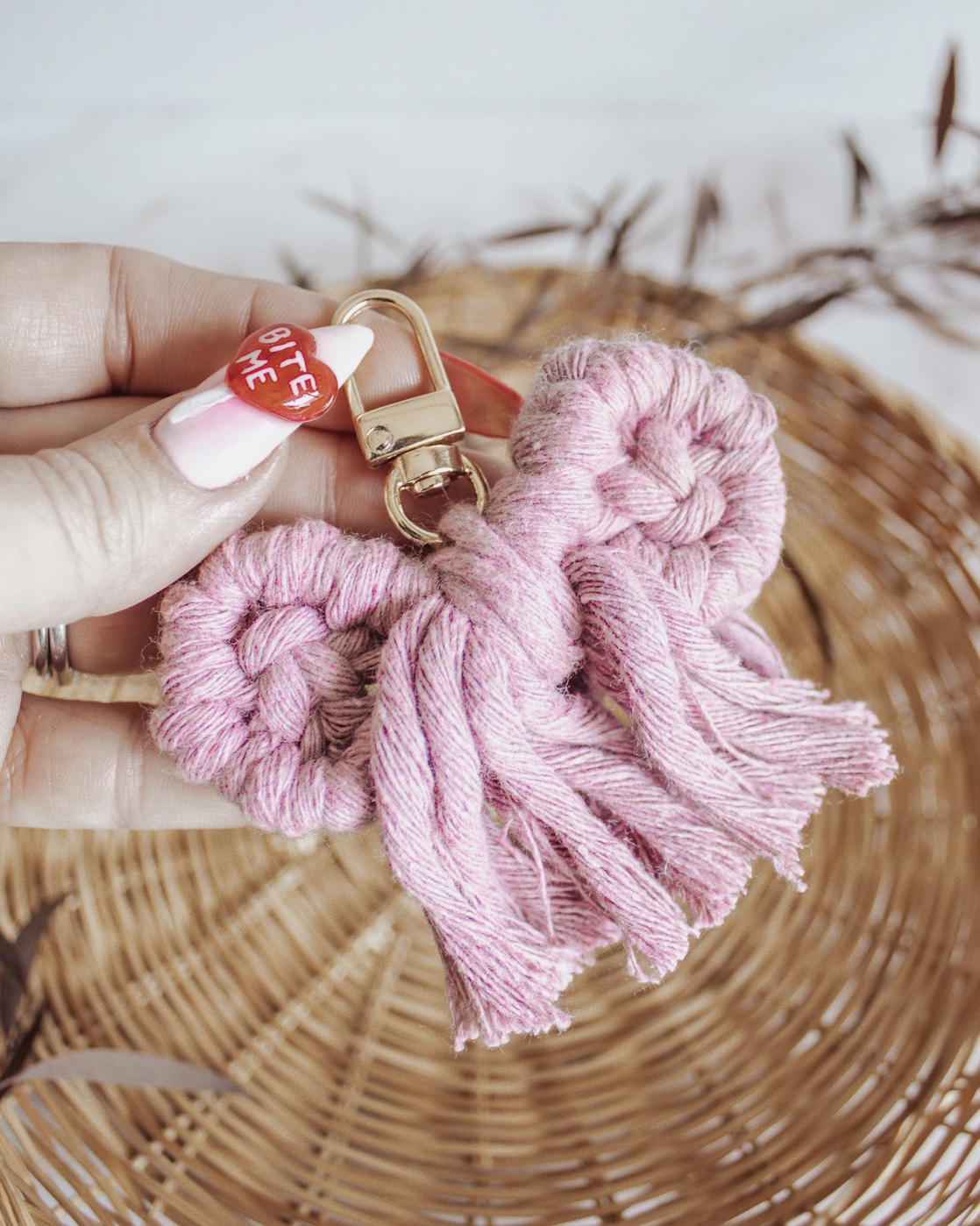 Pink Bow Keychain
