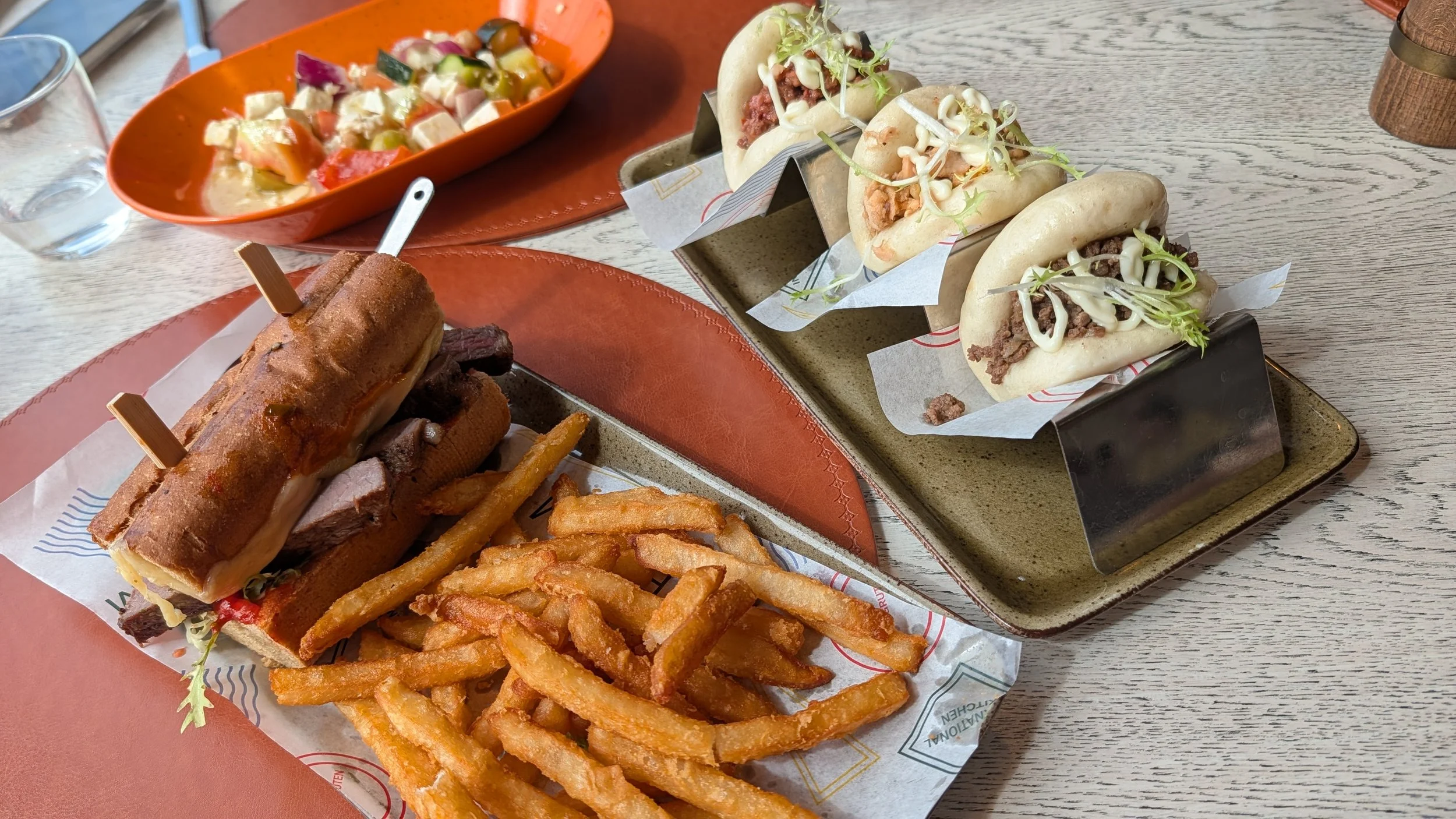 Hot dog and bao buns at Fredheim eatery on MS Roald Amundsen