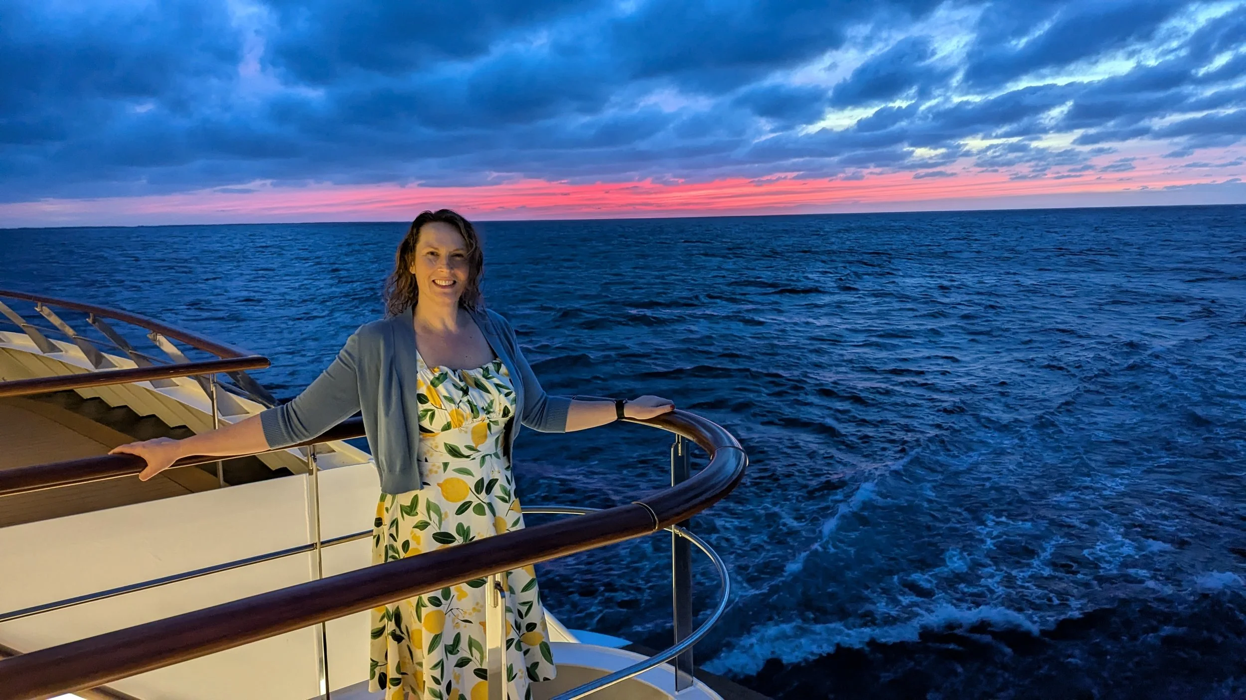 Sunset on the aft deck on our Windstar Cruises trip in the Caribbean.