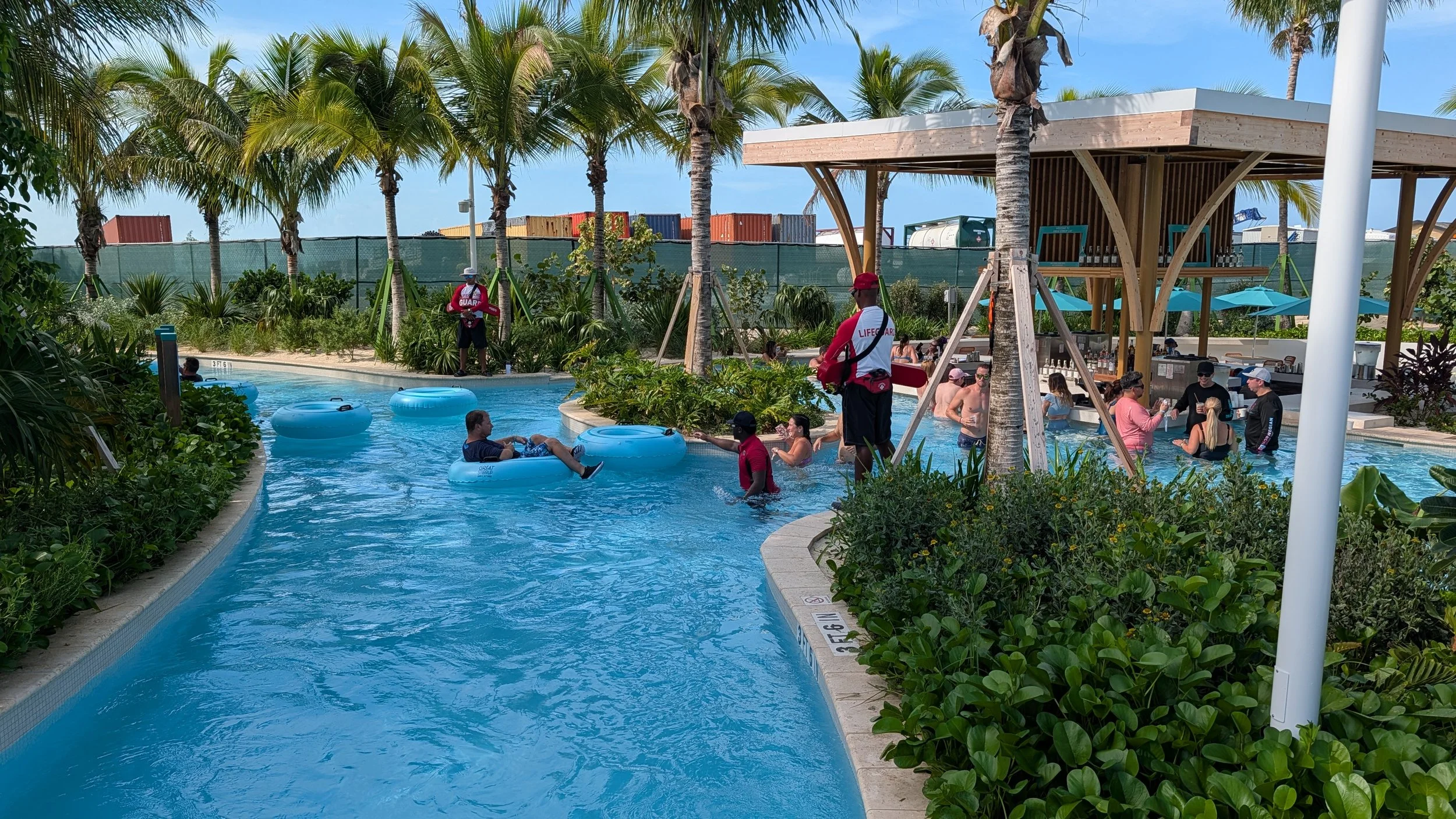 The Wandering River at NCL's Great Tides Waterpark on Great Stirrup Cay.