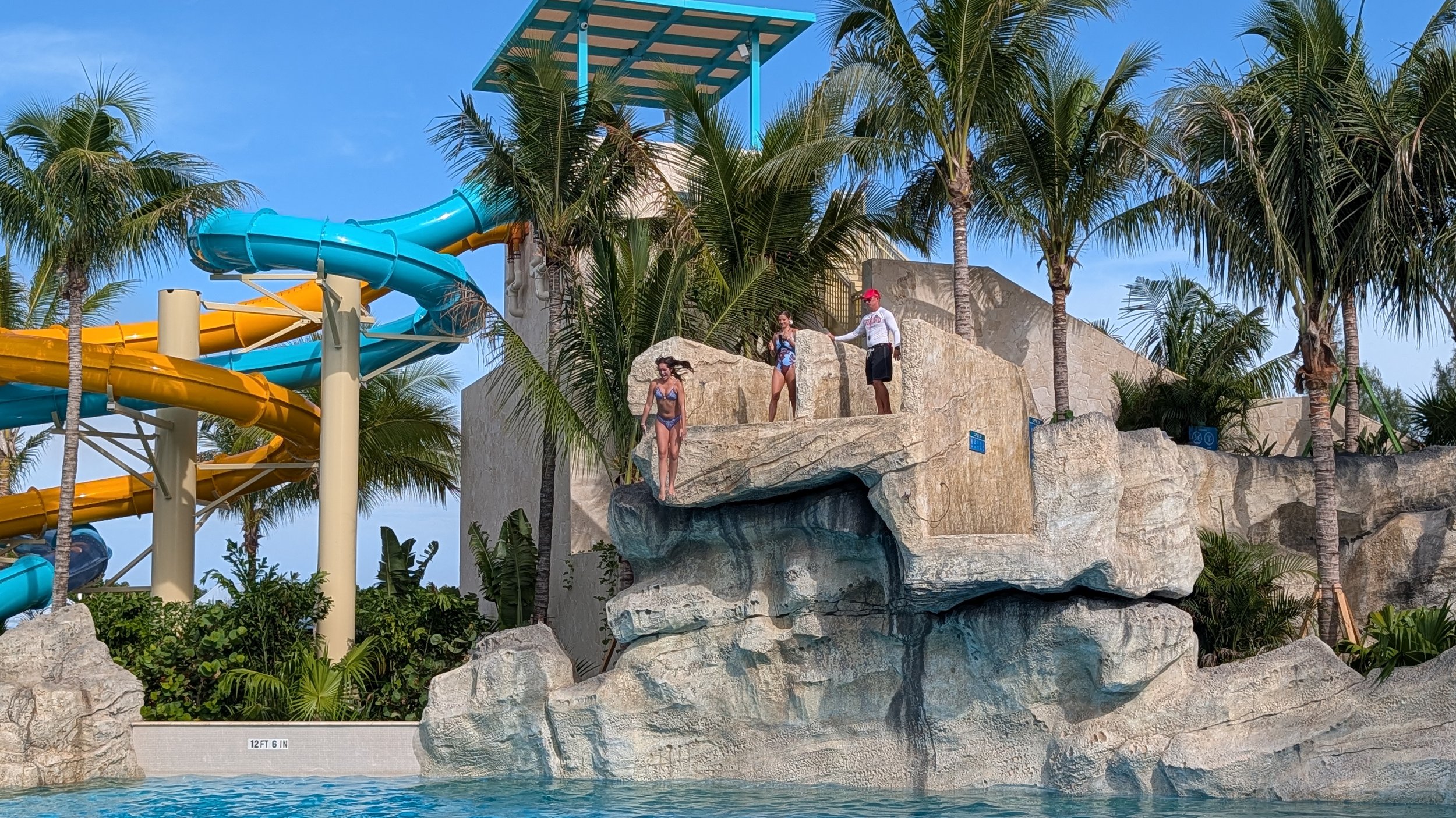 Cliffside Leap cliff jump at Great Tides Waterpark on Norwegian Cruise Line's Great Stirrup Cay.