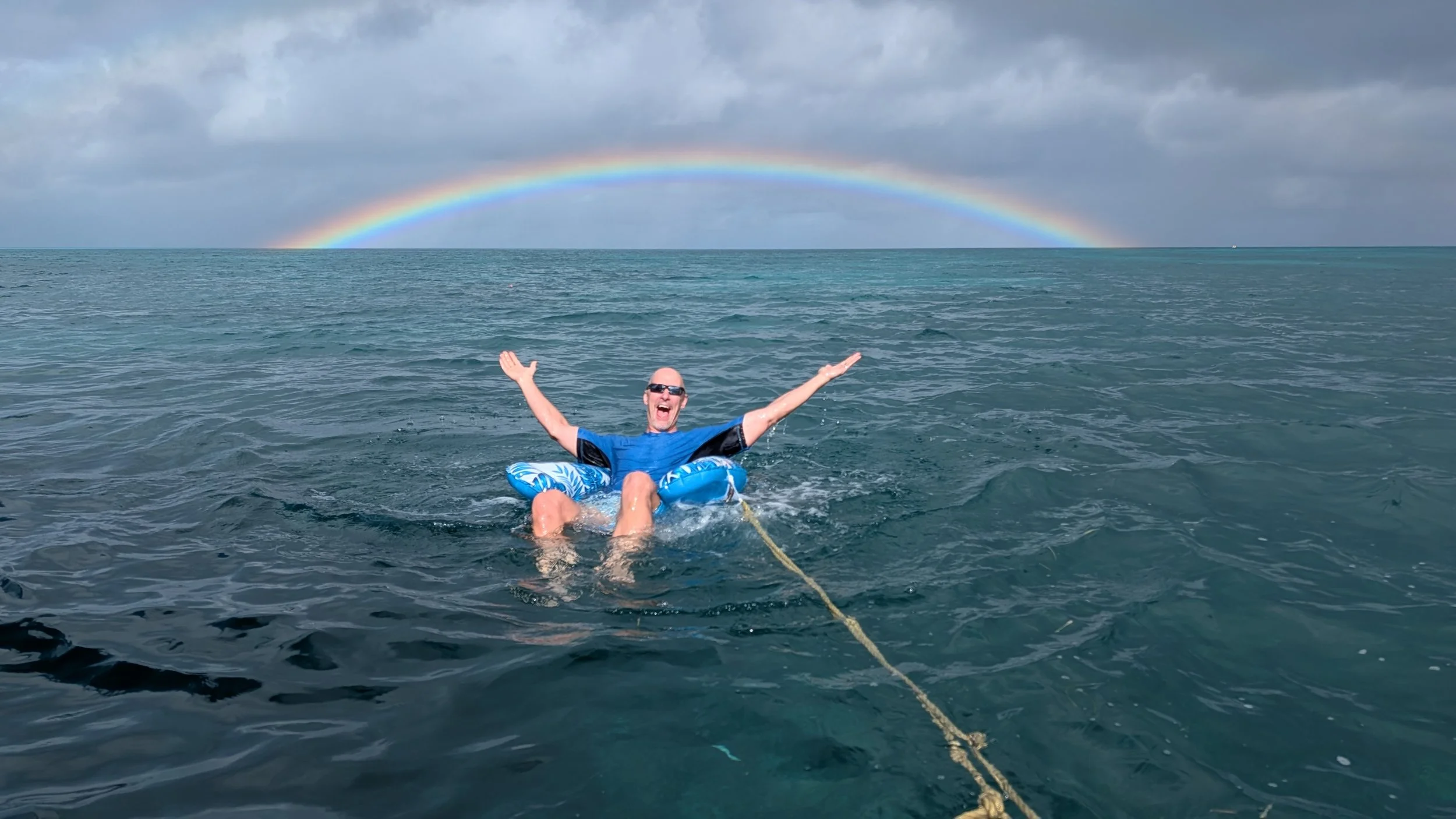 In the ocean in Antigua with TradeWinds