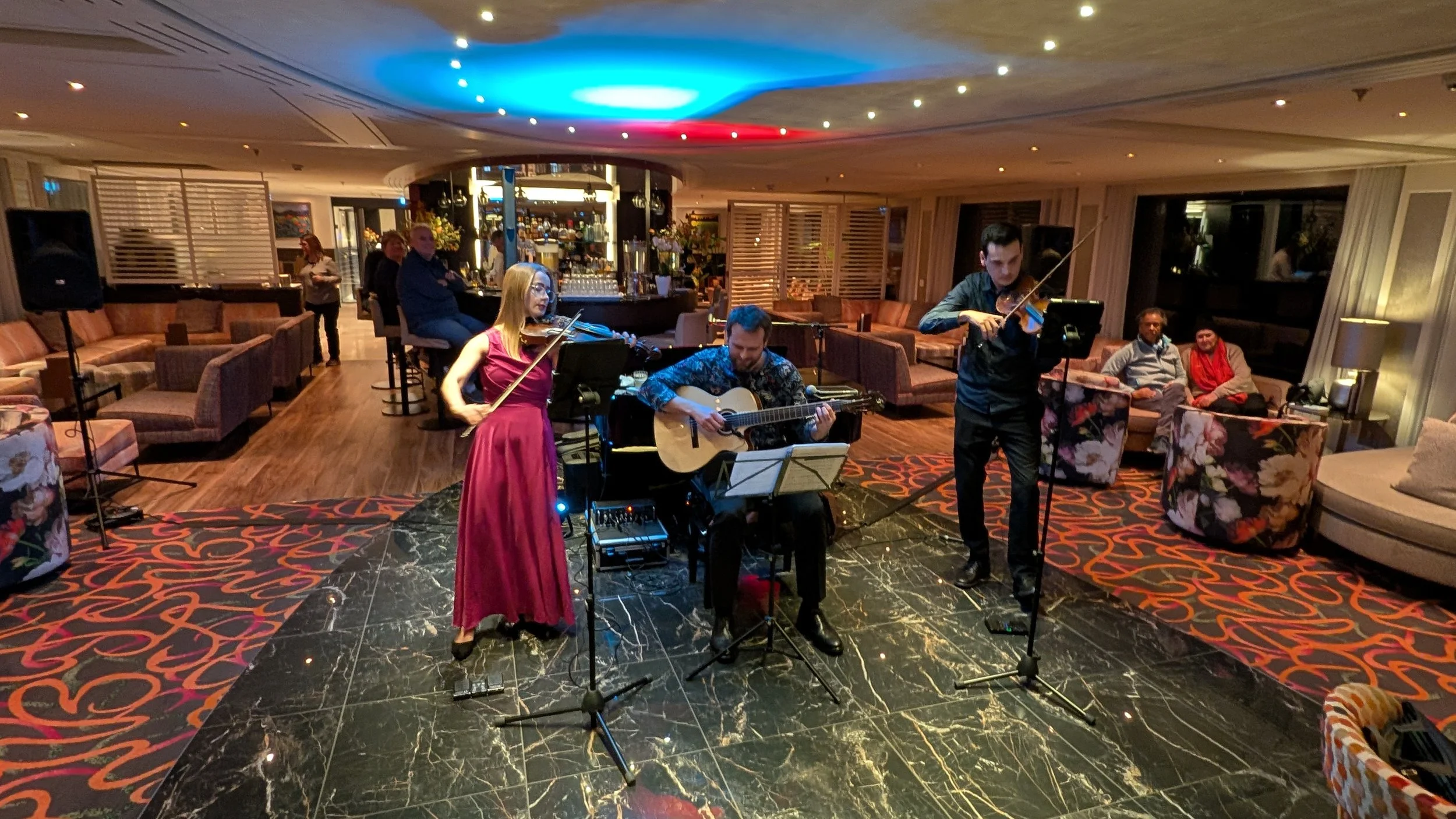 La Strada string trio on AmaLucia with AmaWaterways