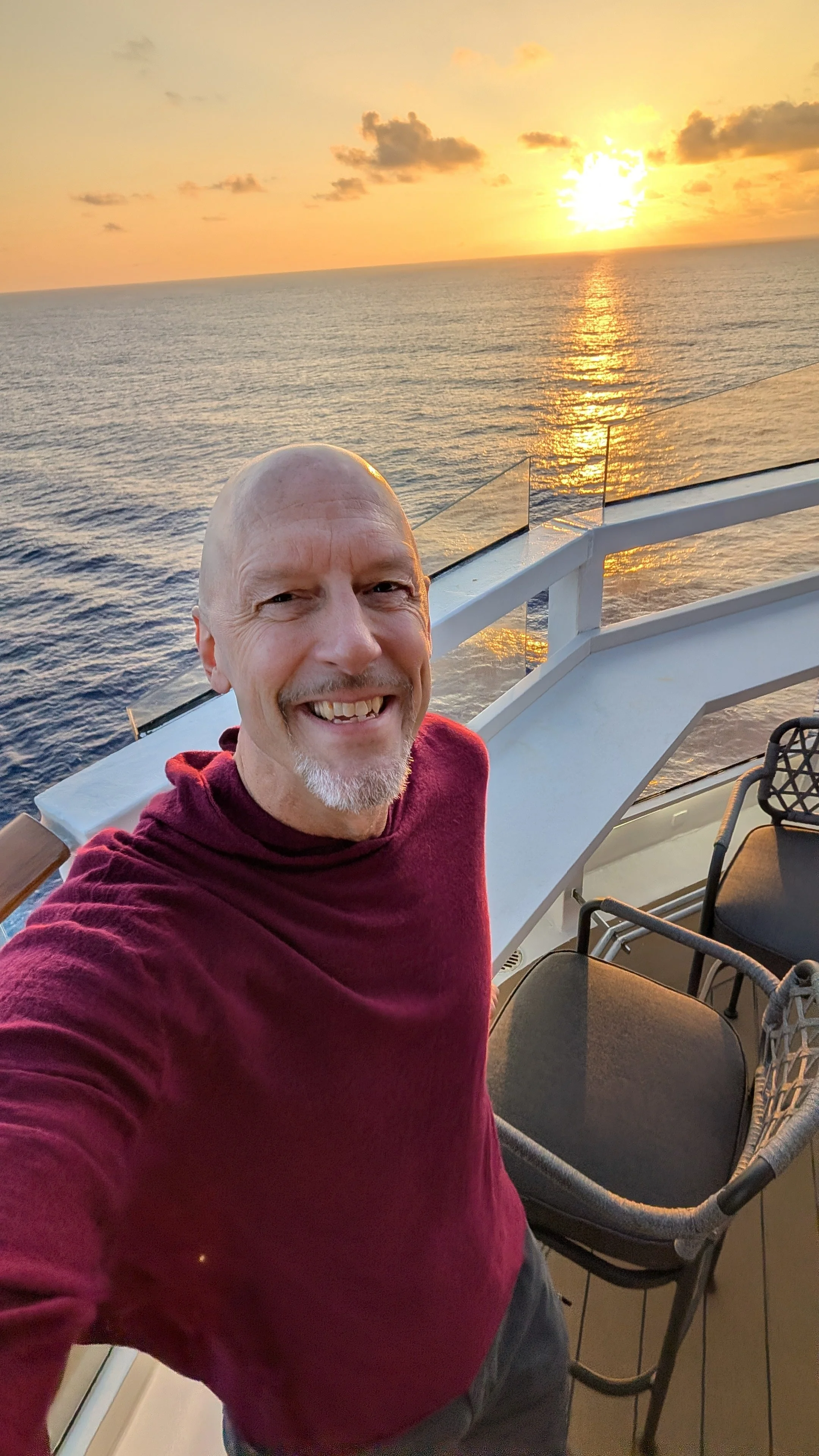 Enjoying a sunset on Celebrity Solstice