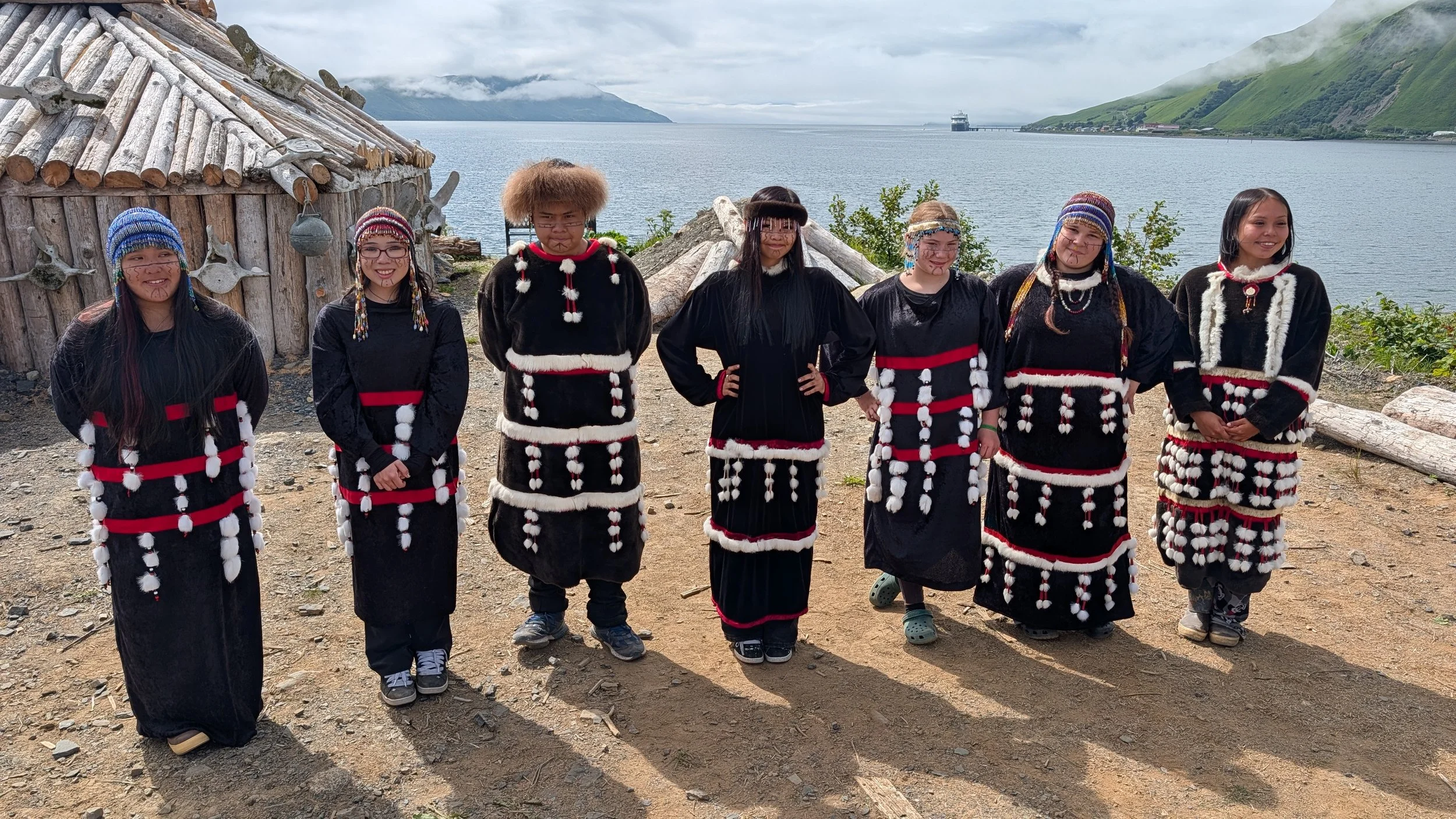 Alutiiq singers and dancers in Old Harbor, Alaska