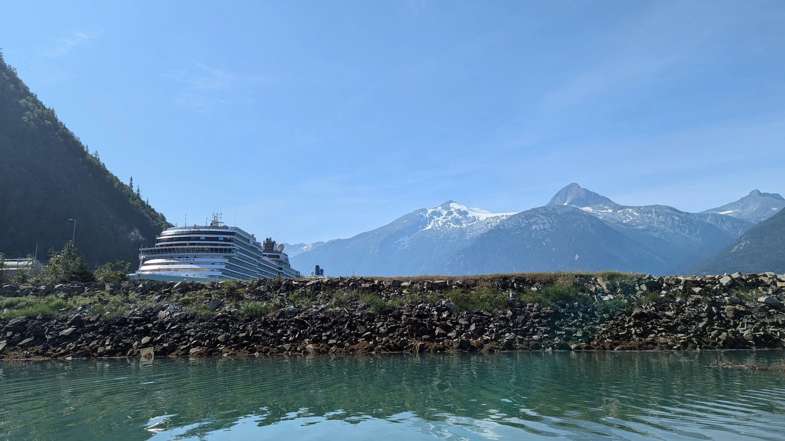 Cruise ship in port at Skagway, Alaska