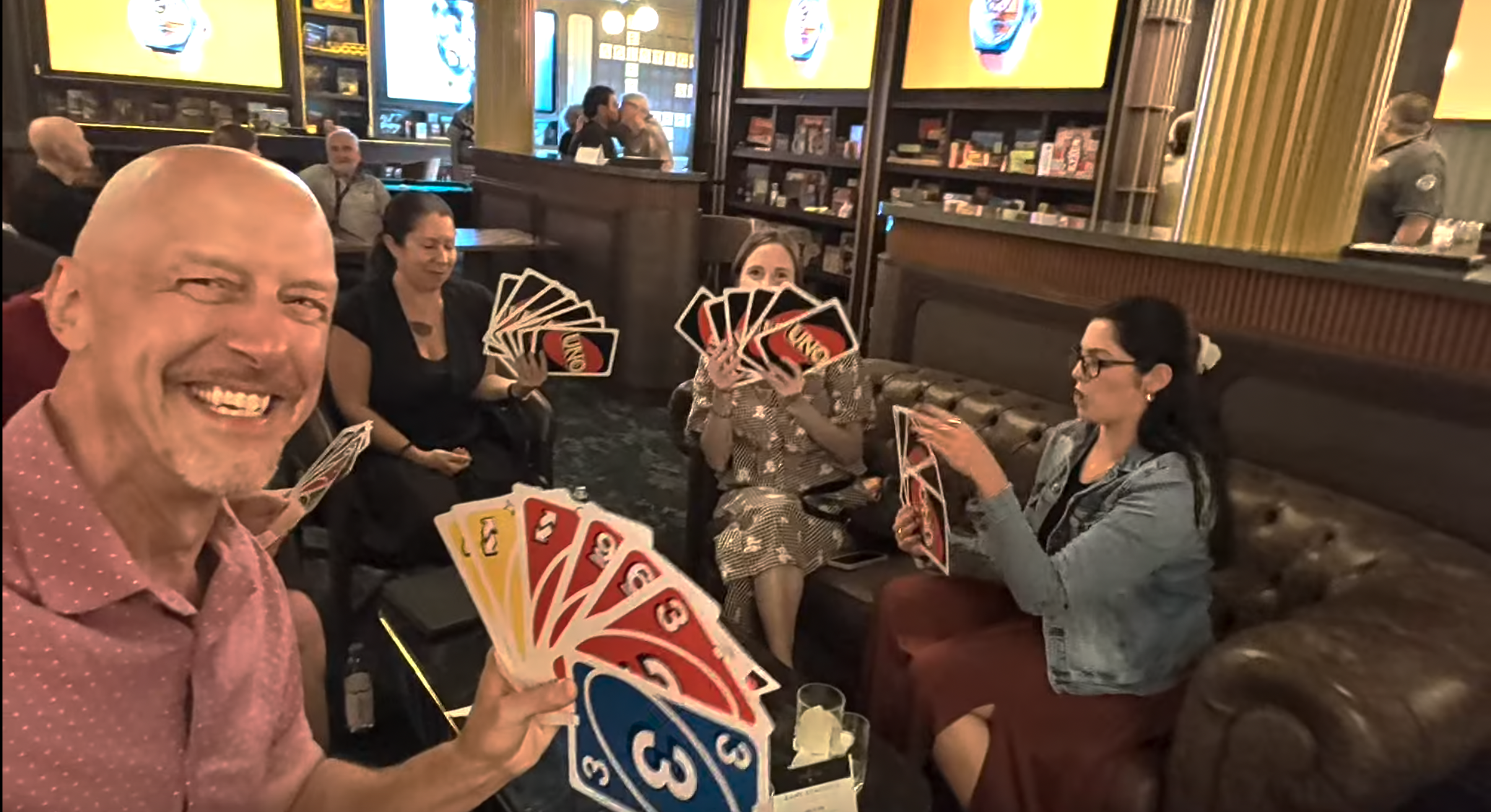 Playing cards in The Parlor on Celebrity Solstice
