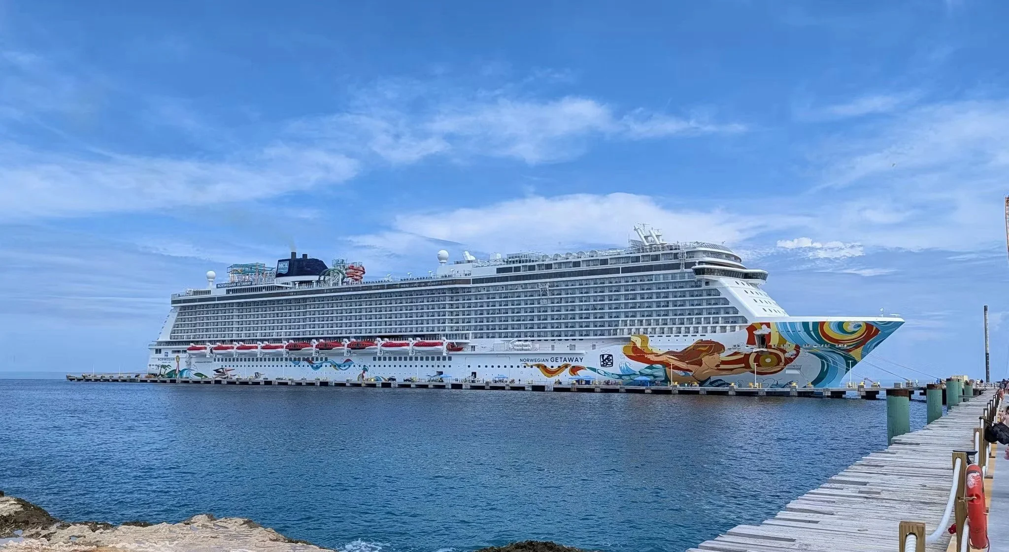 The new pier at Norwegian Cruise Line's Great Stirrup Cay private island in the Bahamas.