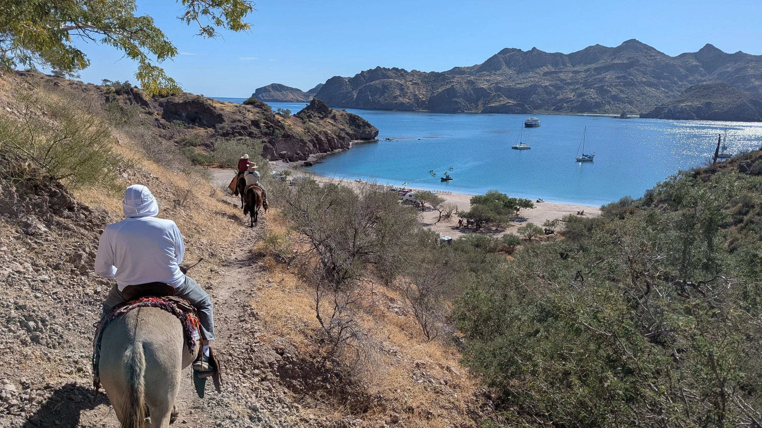 Views of the bay at Bahia Agua Verde Mexico on our burro ride with UnCruise Adventures