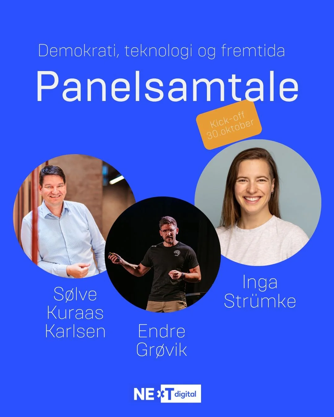 Hvordan former teknologien demokratiet vårt – og hvordan former demokratiet teknologien?
Hvem tar egentlig valgene i en tid der algoritmer og kunstig intelligens påvirker hva vi ser, mener og gjør?
På scenen under &ar