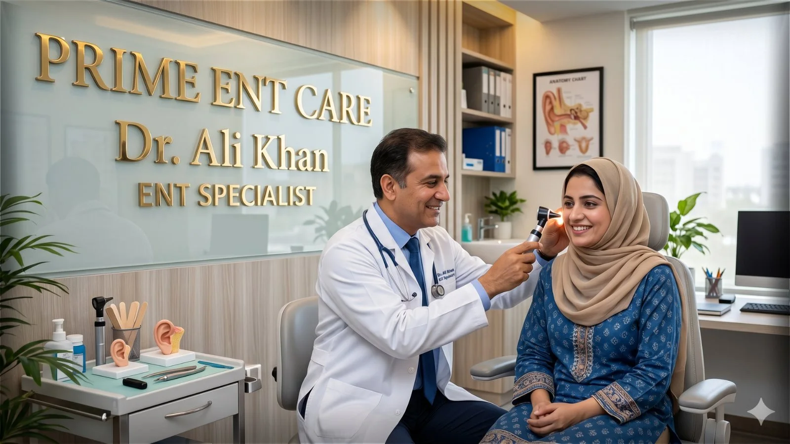 Clinic Website Creation Pakistan Doctor Examining Patient