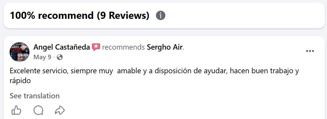 Sergho 100% recommend reviews on FB