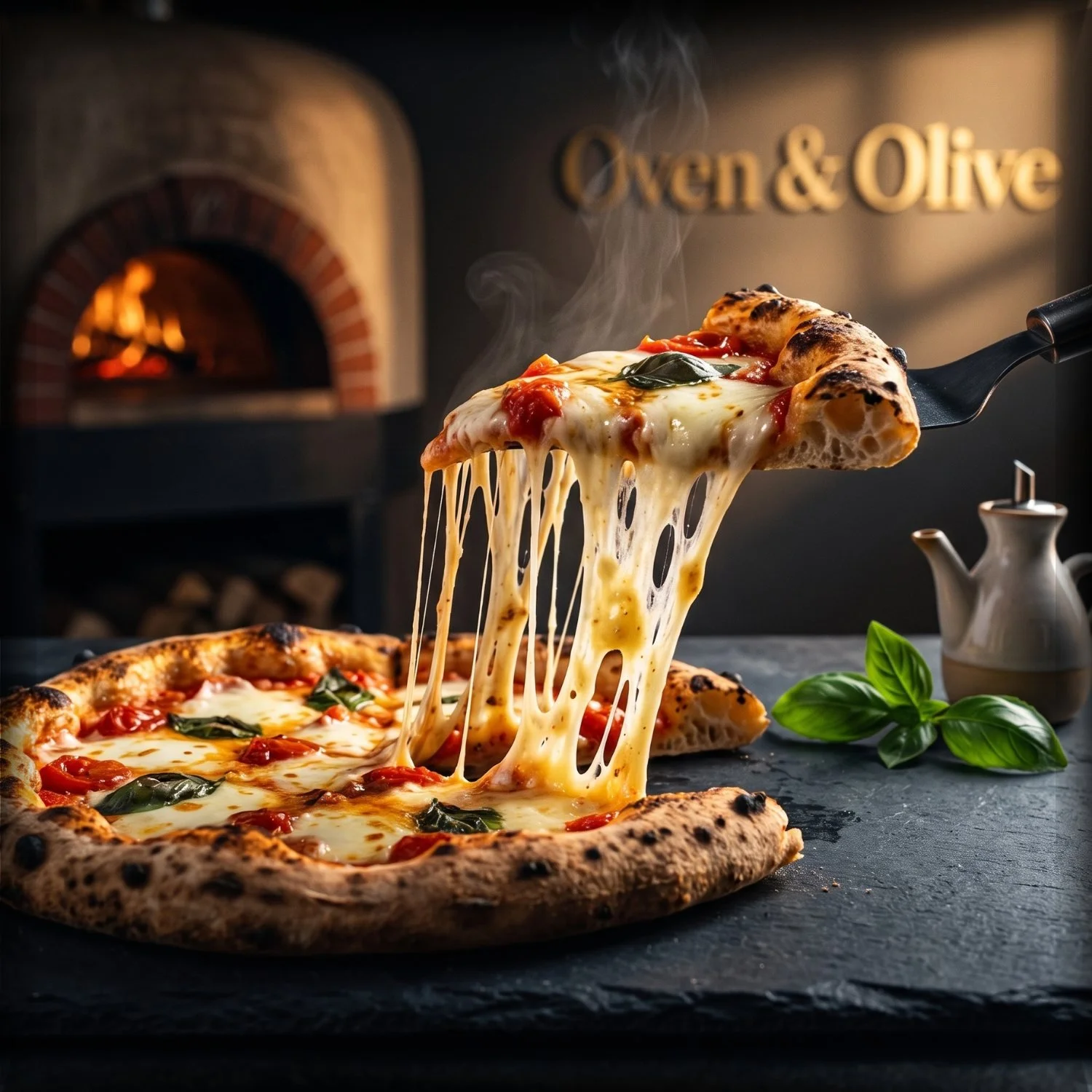 Hot Pizza Slice Being Lifted Professional Restaurant Site Demo Worldwide Food Business