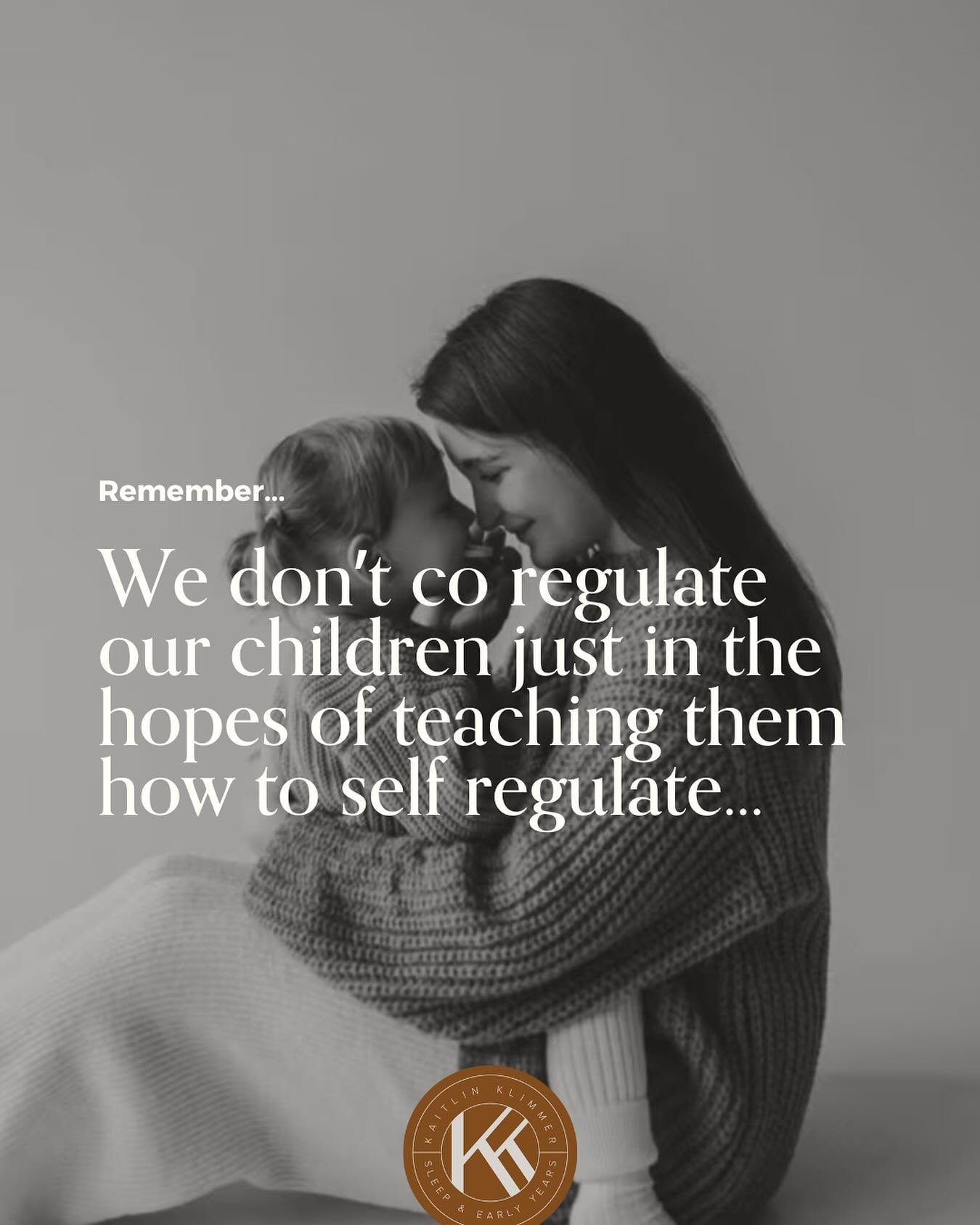 &hellip;we co-regulate our children now because we co regulate for rest. Of our. Lives. 

It&rsquo;s what humans (in healthy relationships) do. We help each other work through moments of frustration and futility by borrowing our loved ones our listen