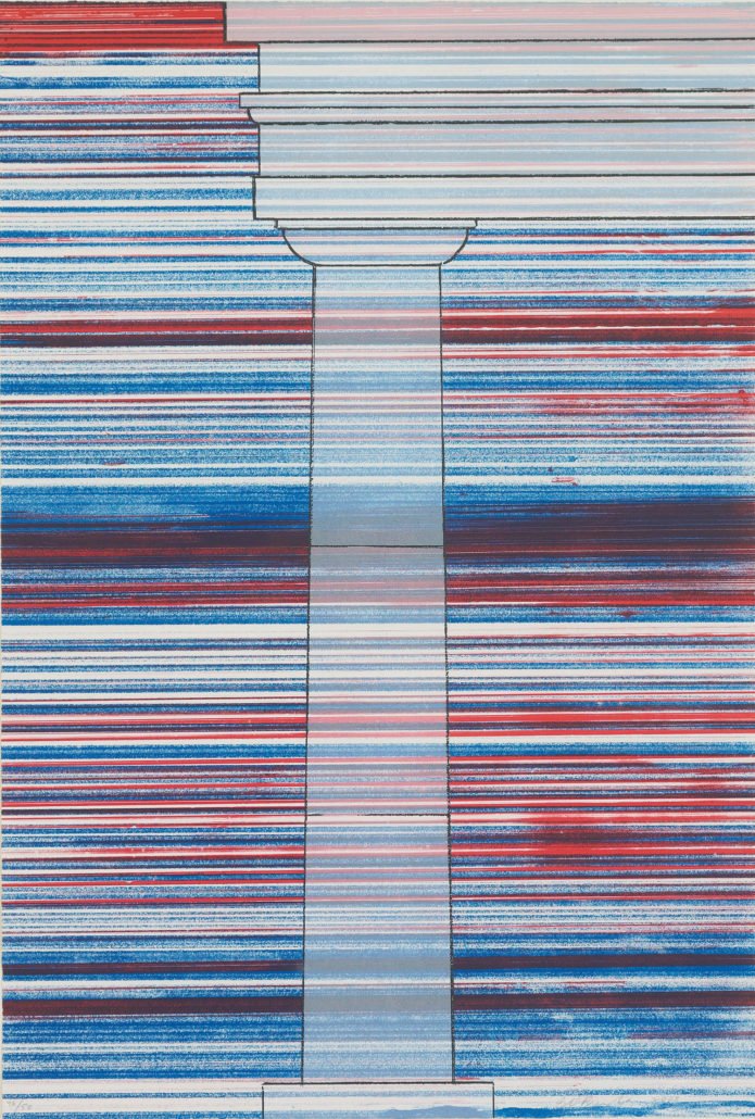 &lt;u&gt;&lt;a href="/artists/Ed-Ruscha "target="_blank"&gt; Ed Ruscha &lt;/a&gt;&lt;/u&gt;&lt;p&gt;&lt;i&gt; Column with Speed Lines&lt;/i&gt;,  2003 &lt;/p&gt;