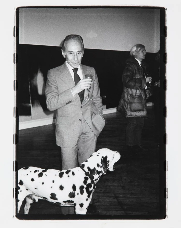 <u><a href="/artists/bob-colacello"target="_blank">Bob Colacello</a></u><p><i>Leo Castelli and his Dalmation Patrick with Warhol Shadow...</i>, 1979</p>