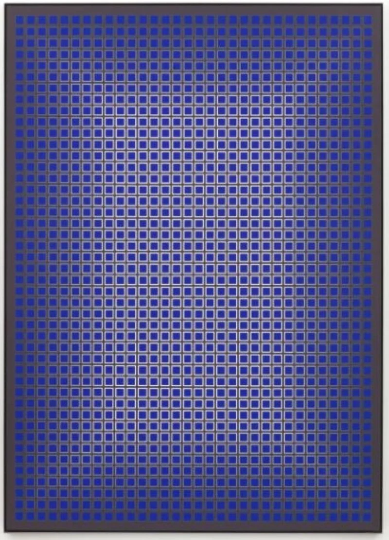 <u><a href="/artists/julian-stanczak"target="_blank">Julian Stanczak</a></u><p><i>Late Swell</i>, 1983</p>