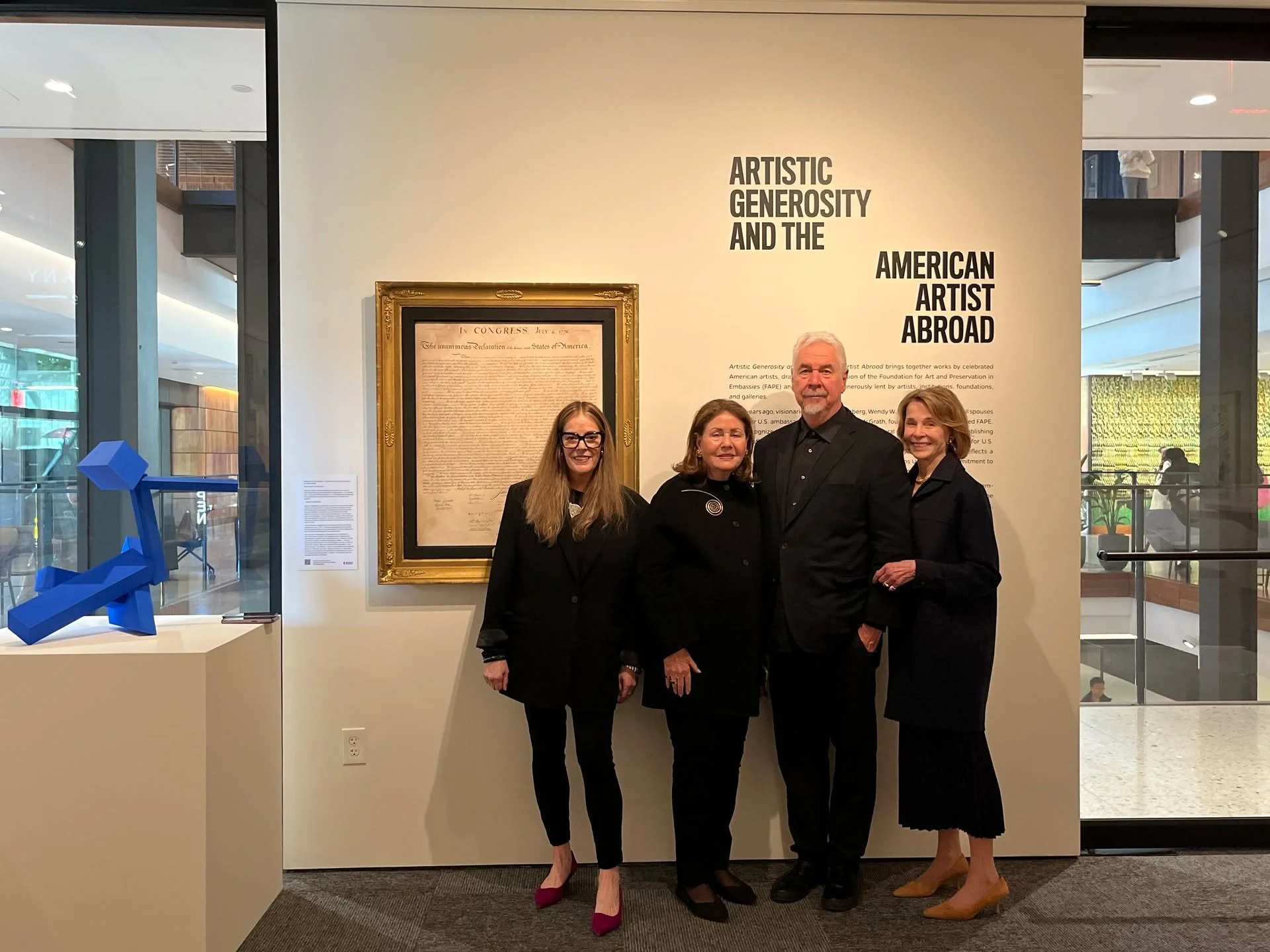 On April 21st, thanks to the Johns Hopkins University Bloomberg Center, FAPE had an opening luncheon for "Artistic Generosity and the American Artist Abroad at the Irene and Richard Frary Gallery". We were thrilled so many of our Board, art