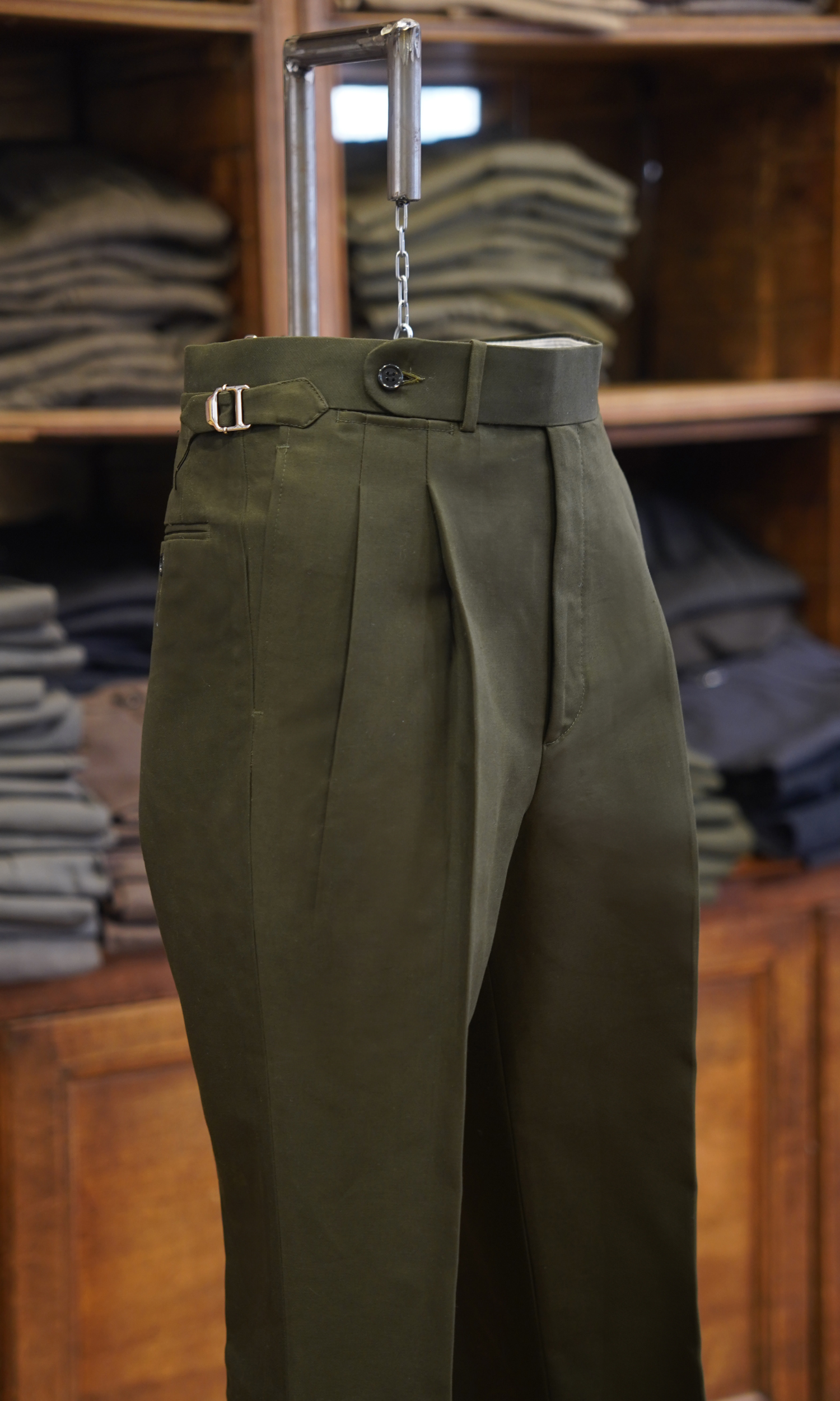 Pantalon en coton kaki