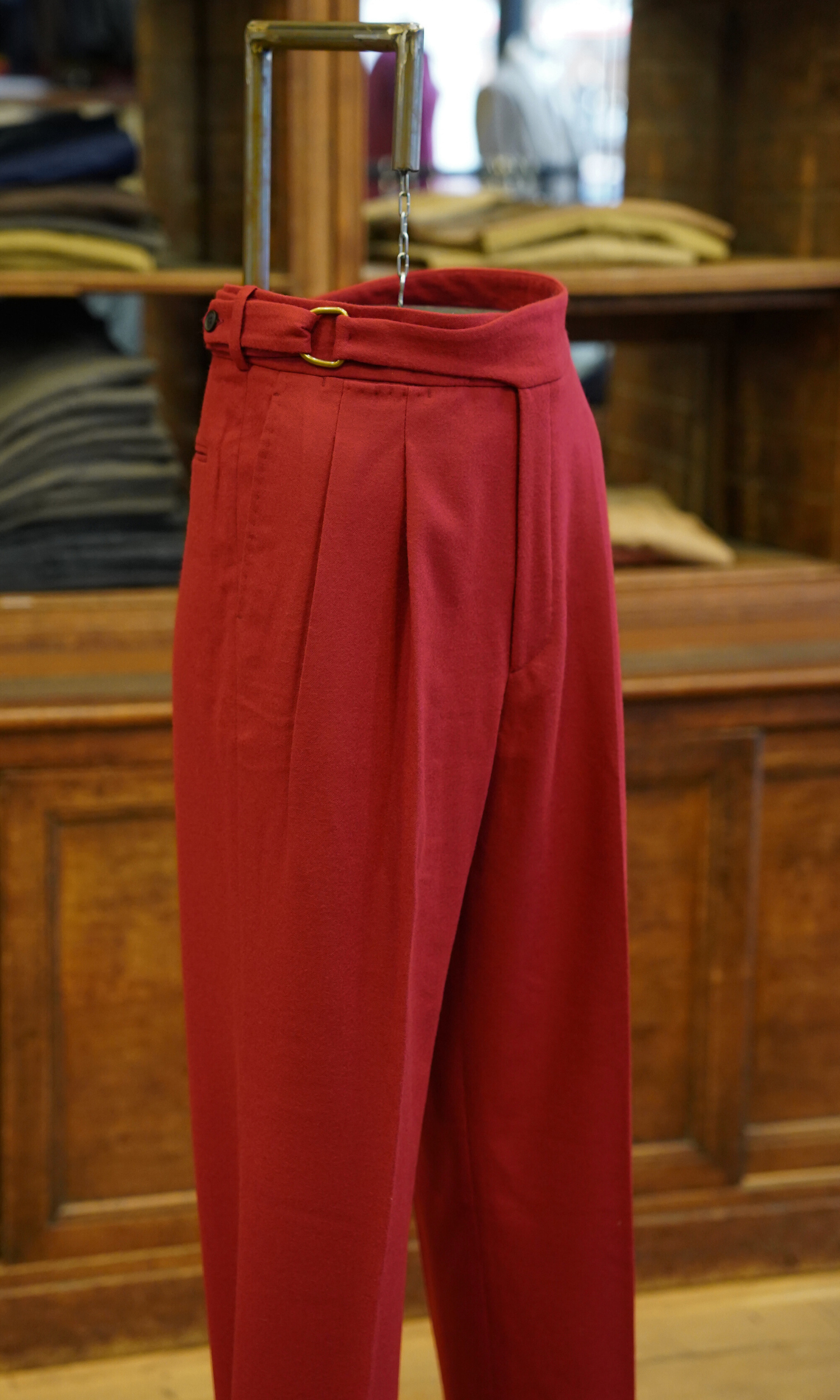 Pantalon D-RING en flanelle vermeil