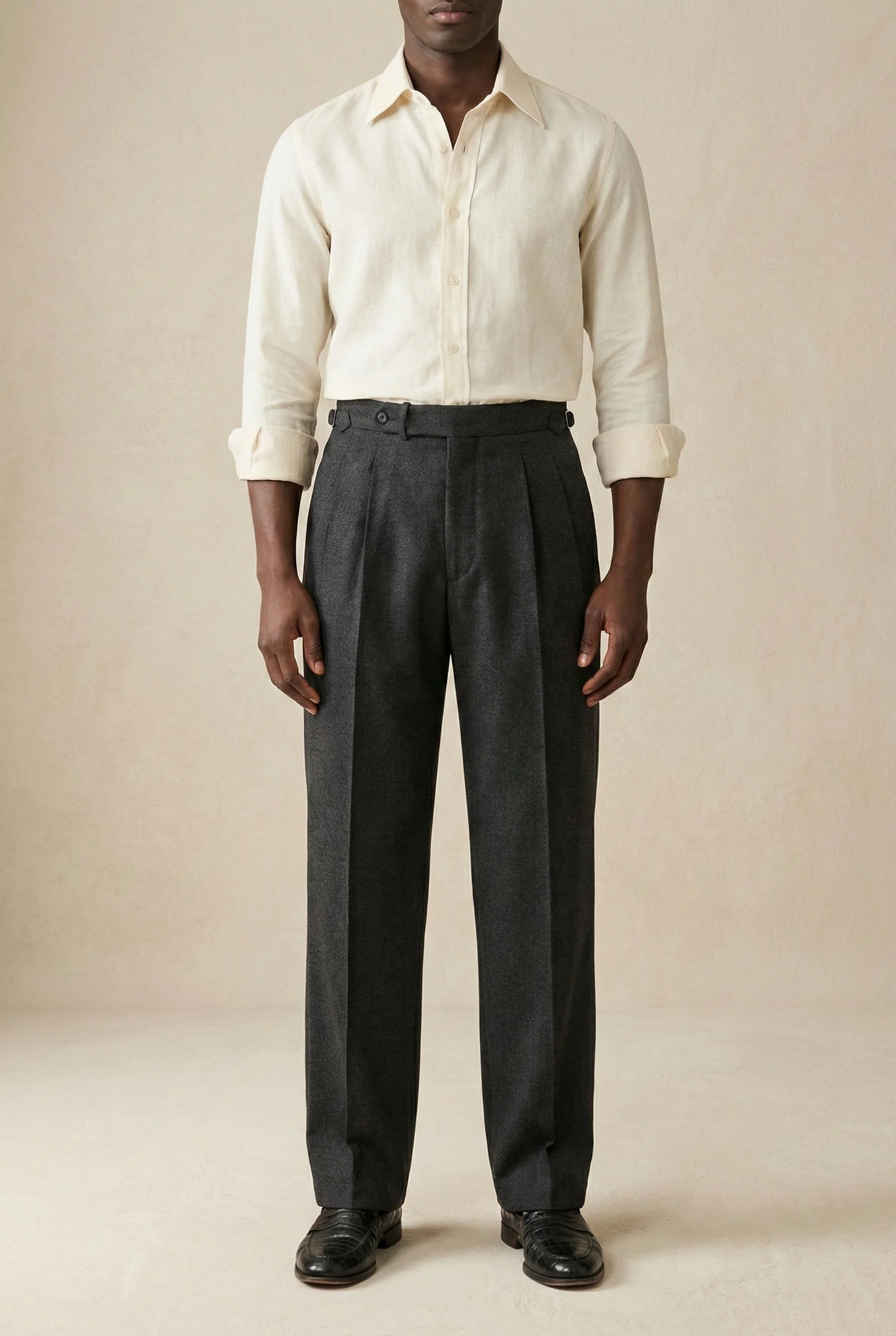 Pantalon en laine anthracite