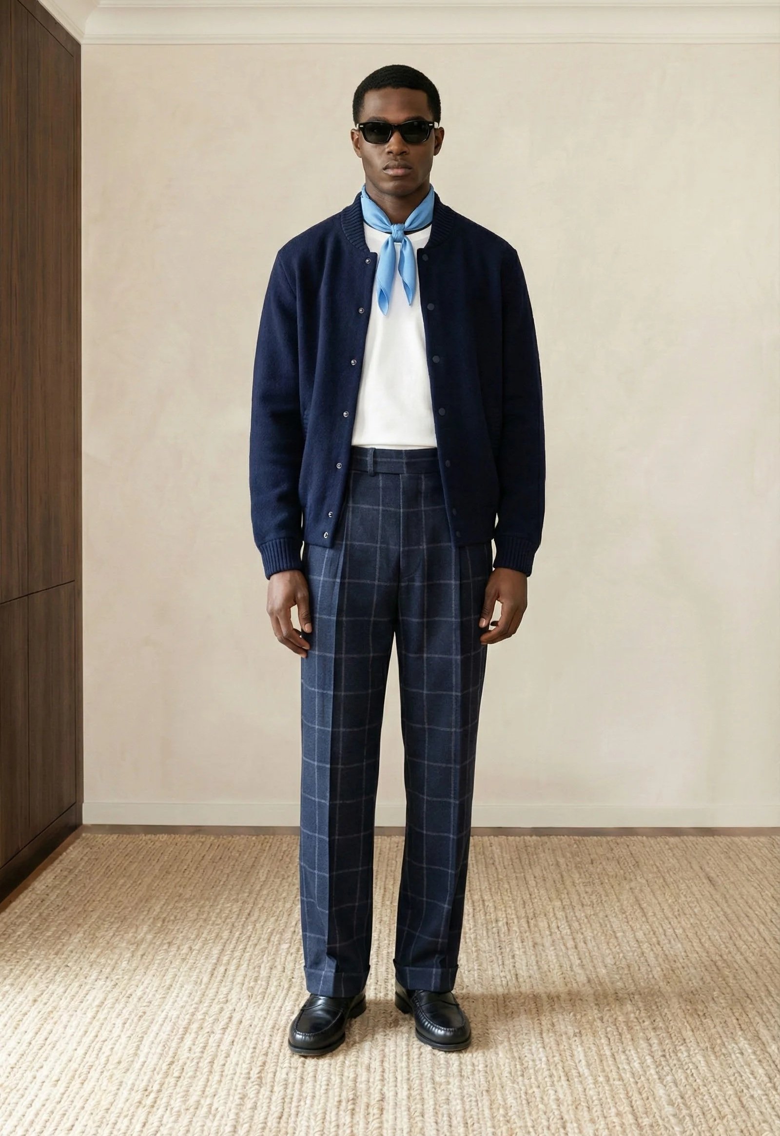 Pantalon en flanelle à carreaux fenêtres