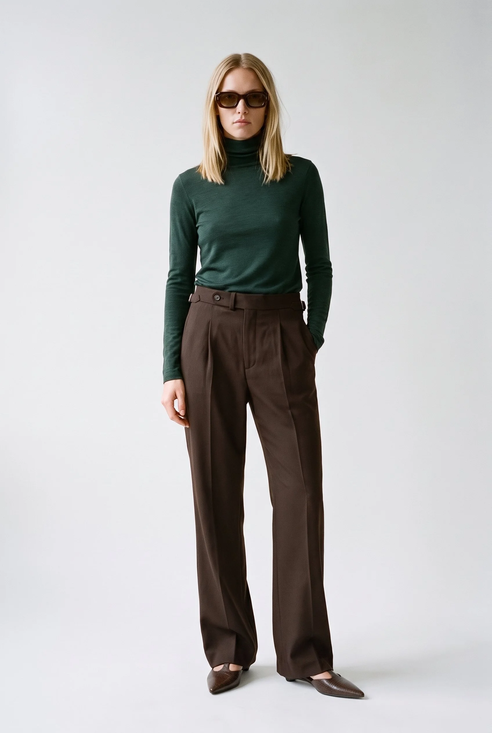 Pantalon en laine marron