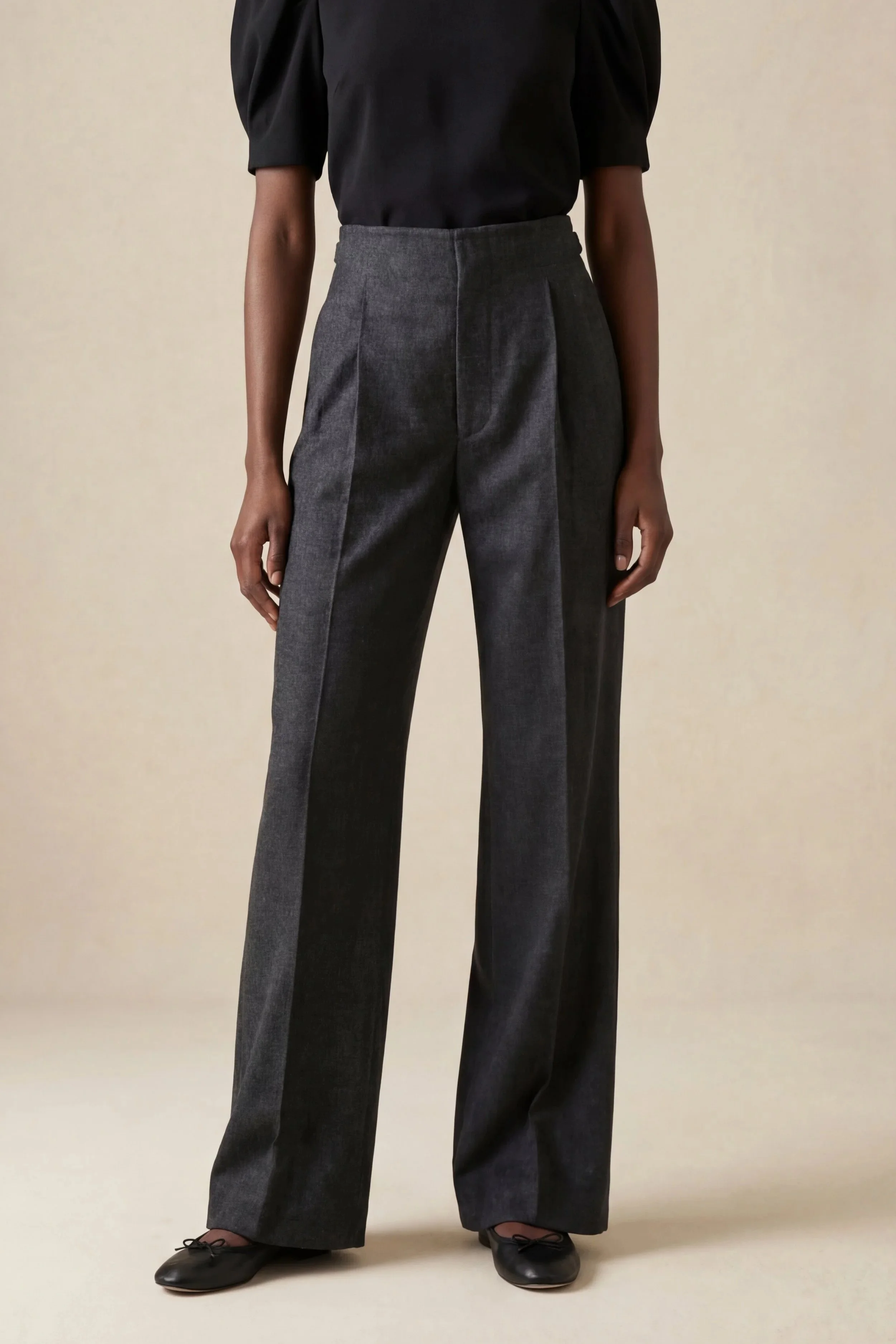 Pantalon anthracite en laine épaisse